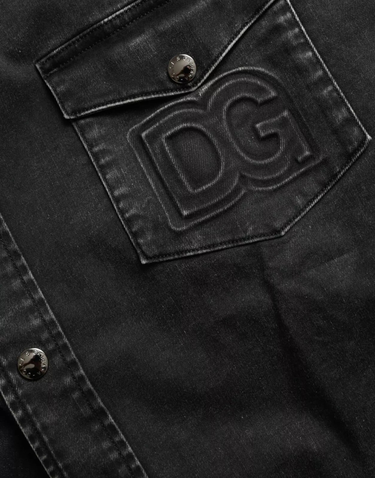 Dolce & Gabbana Black Cotton Long Sleeve Denim Casual Women's Shirt