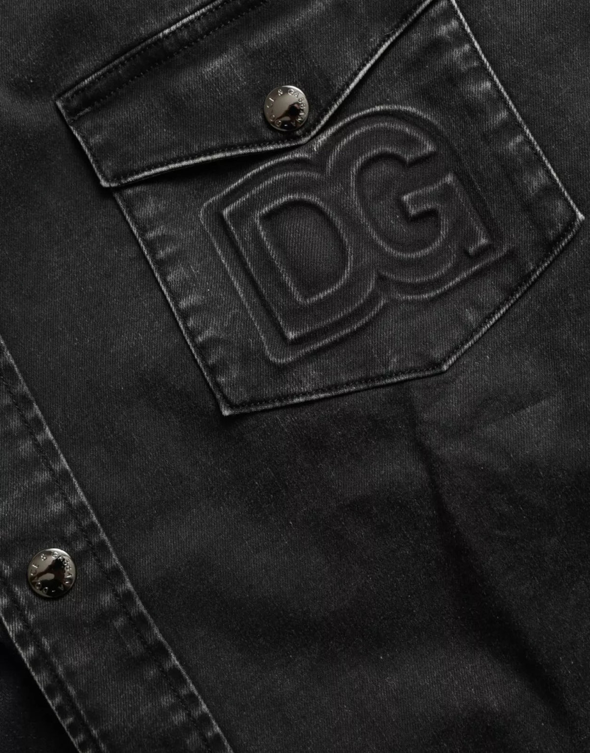 Dolce & Gabbana Black Cotton Long Sleeve Denim Casual Women's Shirt