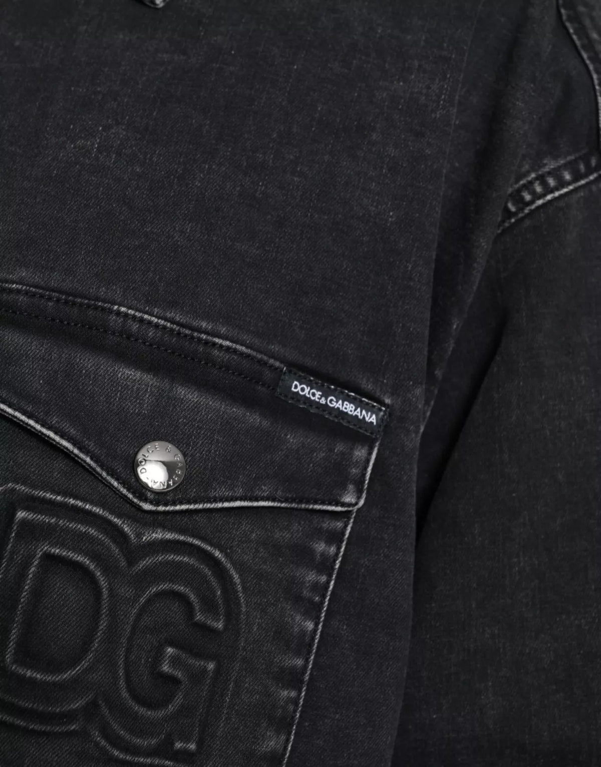 Dolce & Gabbana Black Cotton Long Sleeve Denim Casual Women's Shirt