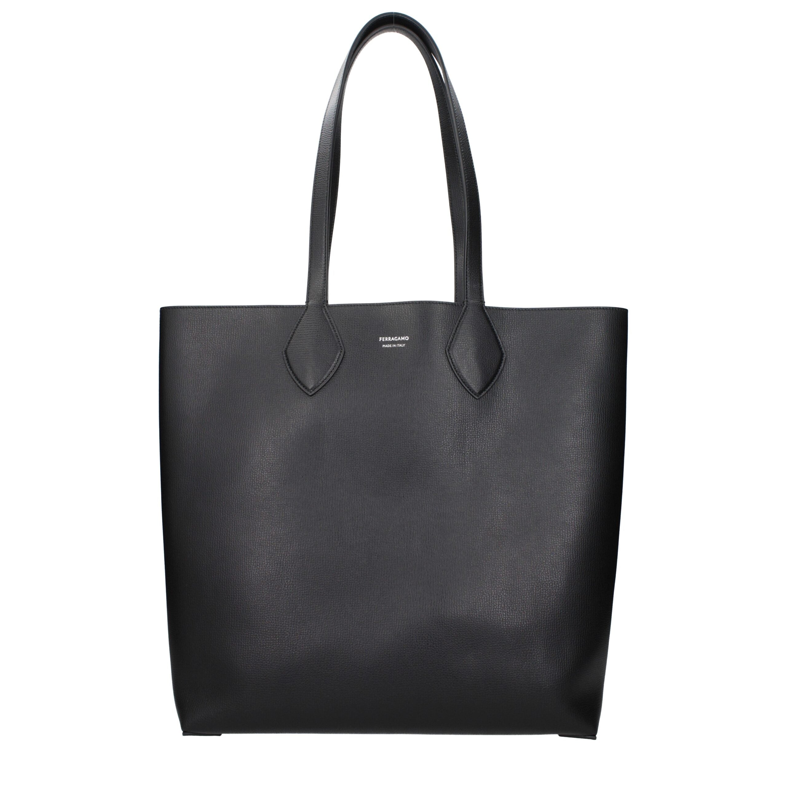 Salvatore Ferragamo Black Leather Shoulder Men's Bag