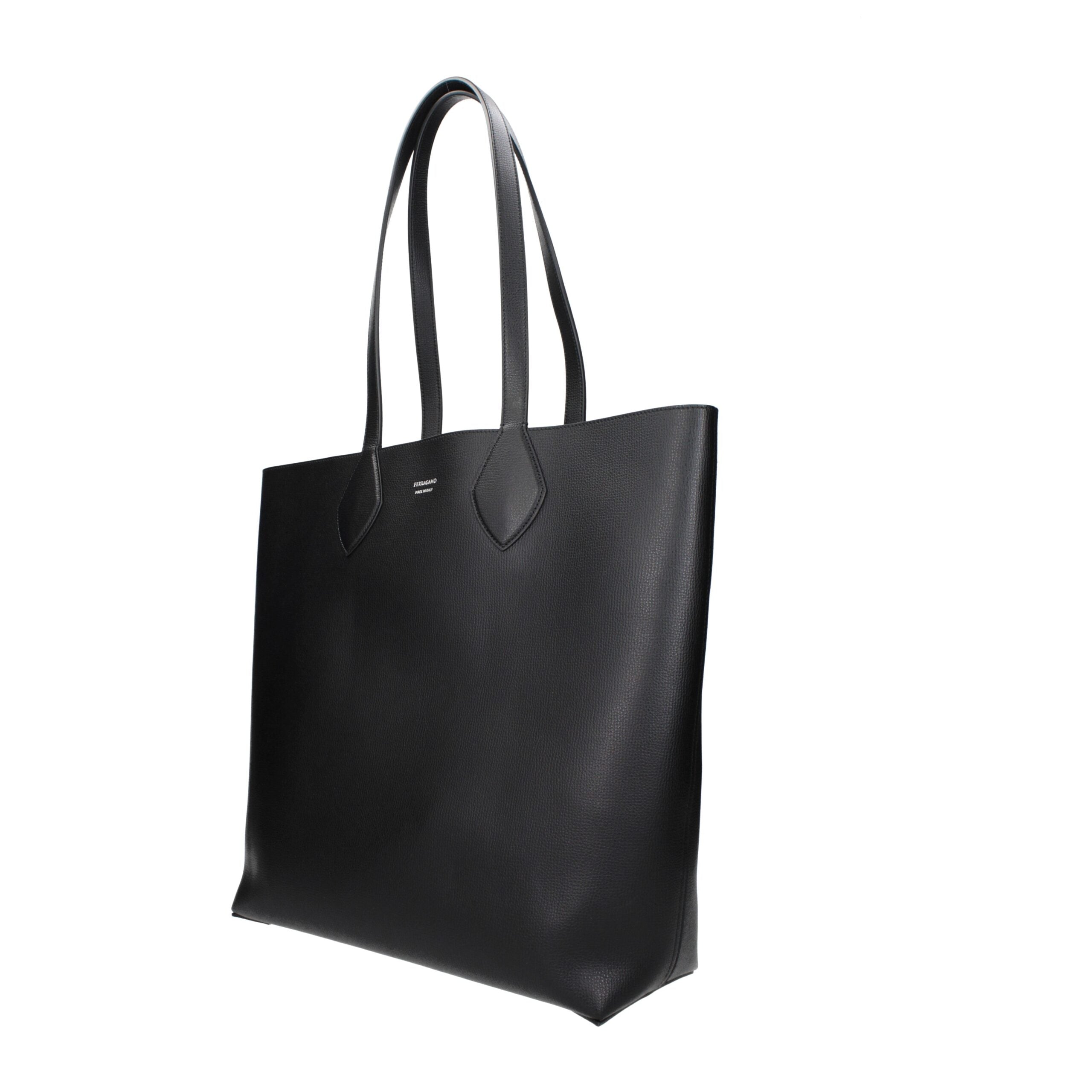 Salvatore Ferragamo Black Leather Shoulder Men's Bag