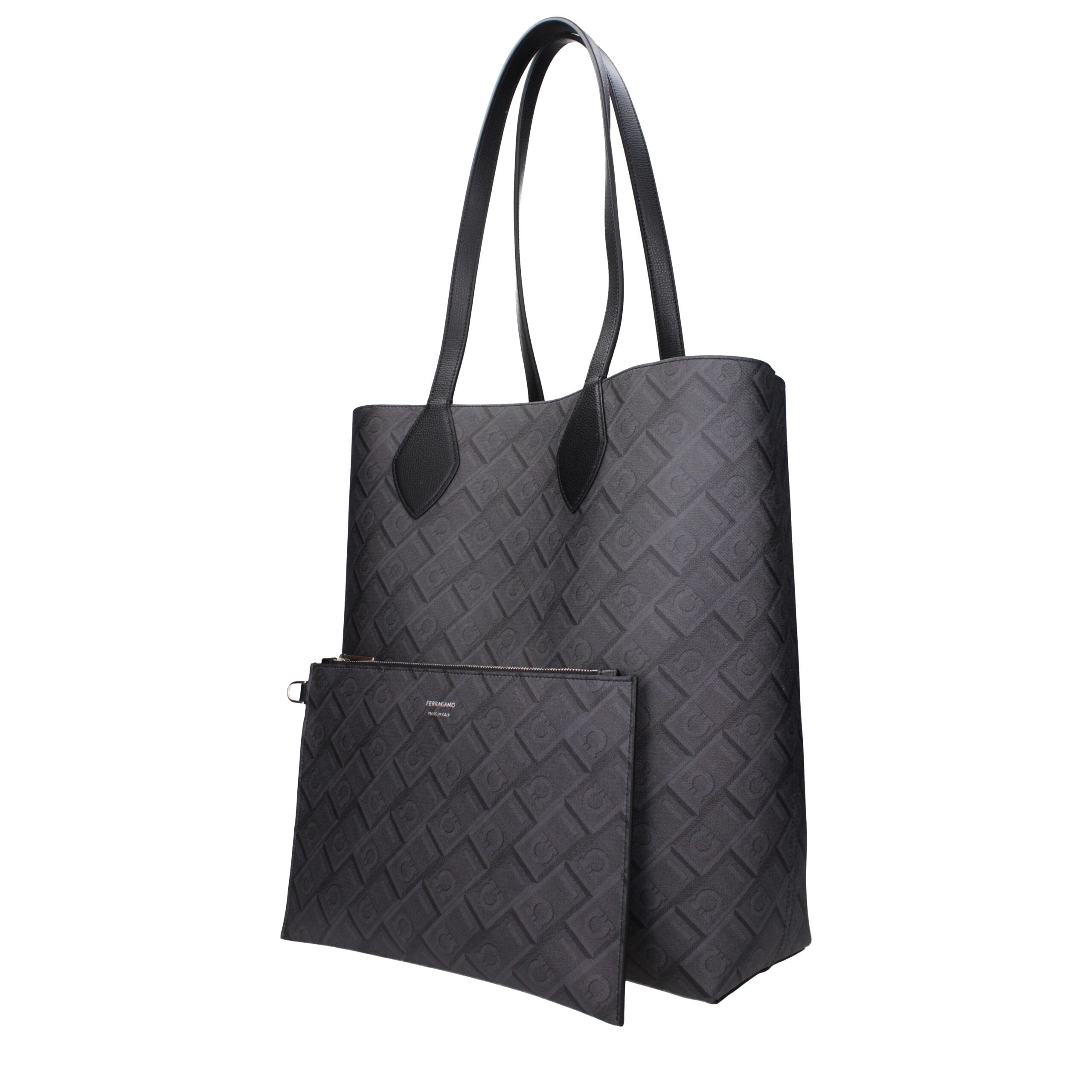 Salvatore Ferragamo Black Leather Shoulder Men's Bag