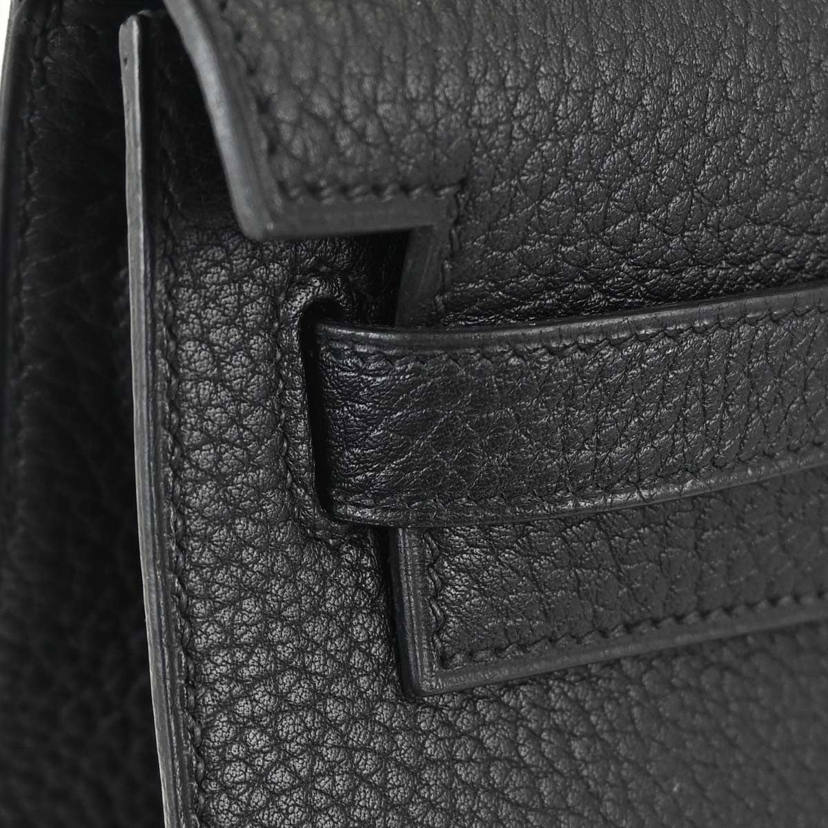 Hermes Kelly Black Ardennes With Gold Hardware Black Leather Handbag (Pre-Owned)