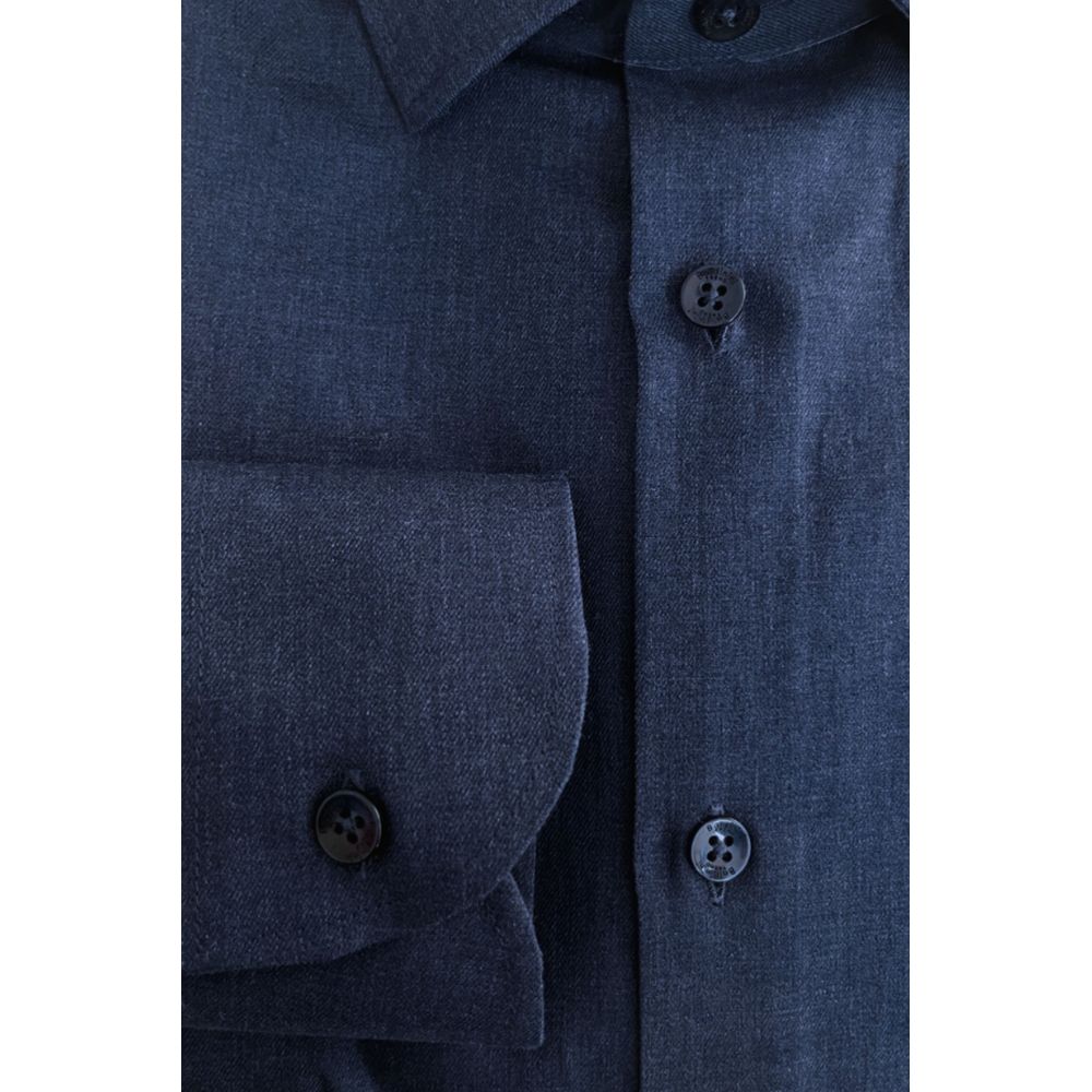 Baldinini Trend Blue Cotton Men Men's Shirt
