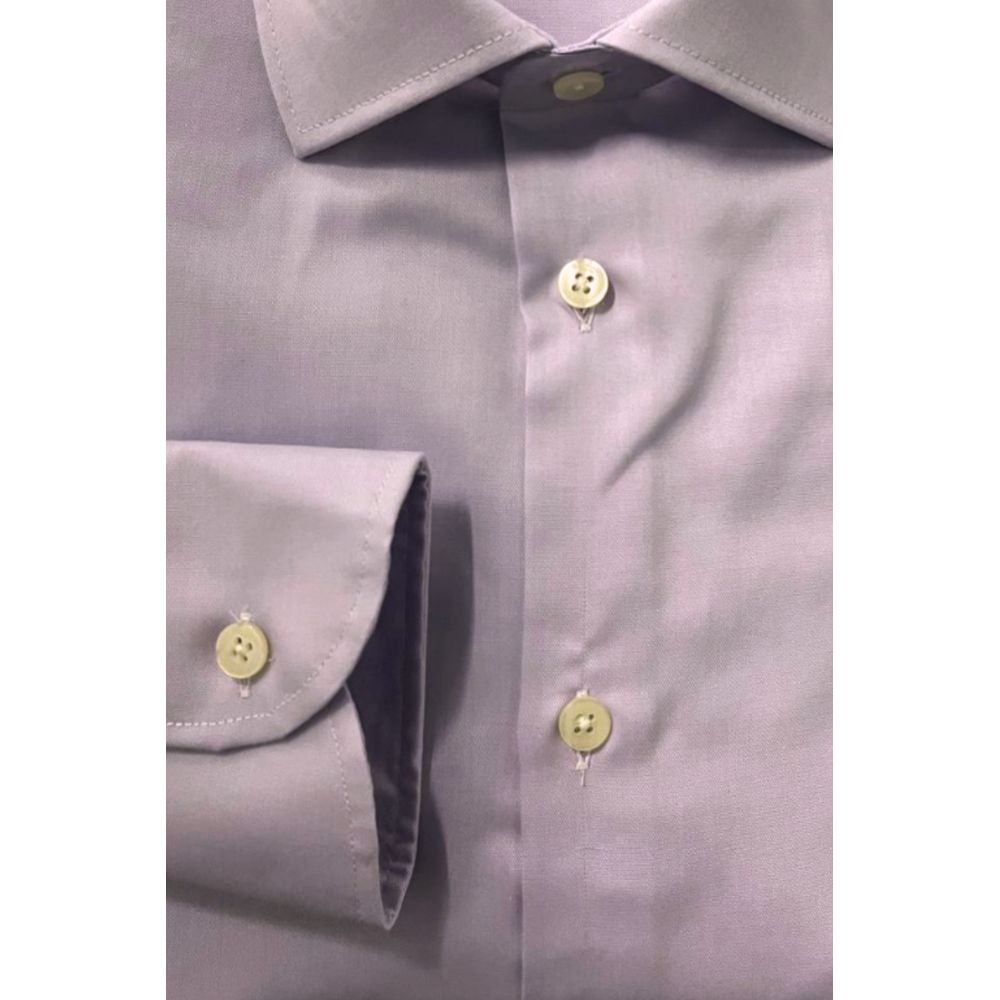 Baldinini Trend Purple Cotton Men Men's Shirt