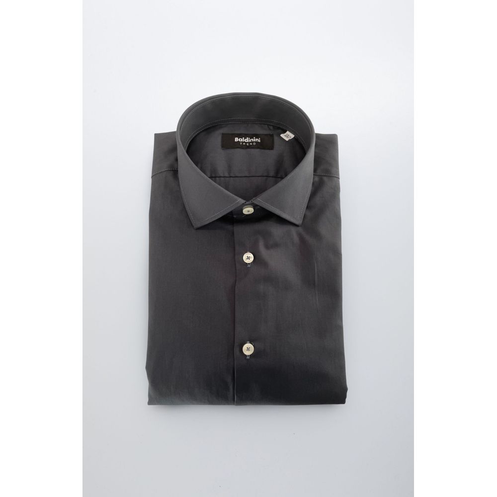 Baldinini Trend Gray Cotton Men Men's Shirt