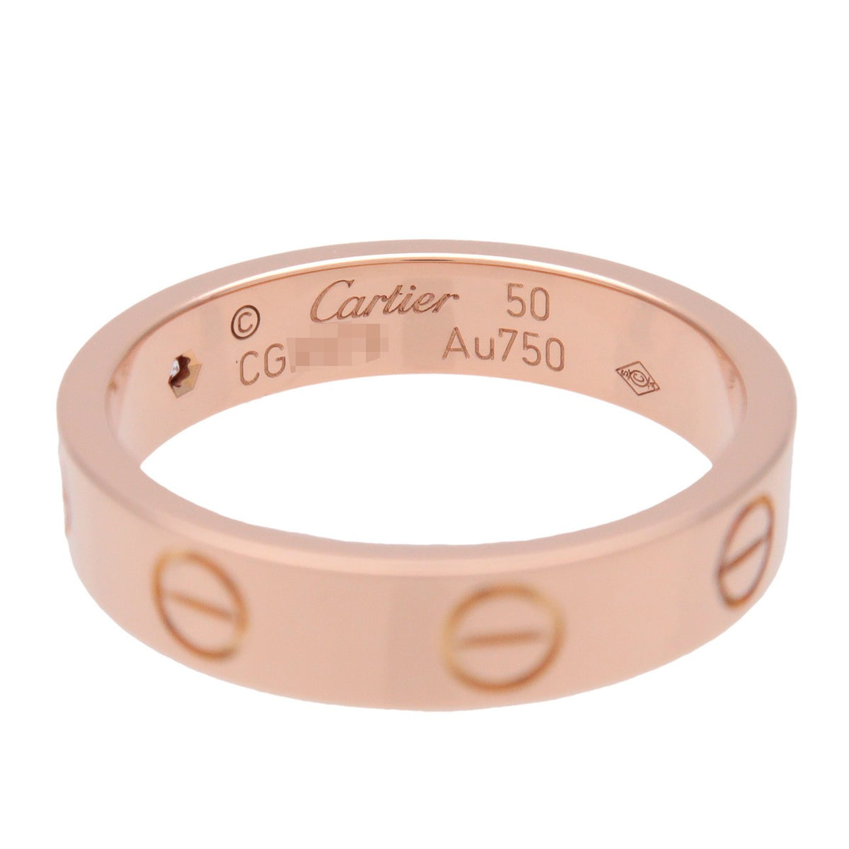 Cartier Love Wedding Band 1 Diamond 18K Rose Gold With Diamond Gold Rose_Gold Ring Jewelry (Pre-Owned)