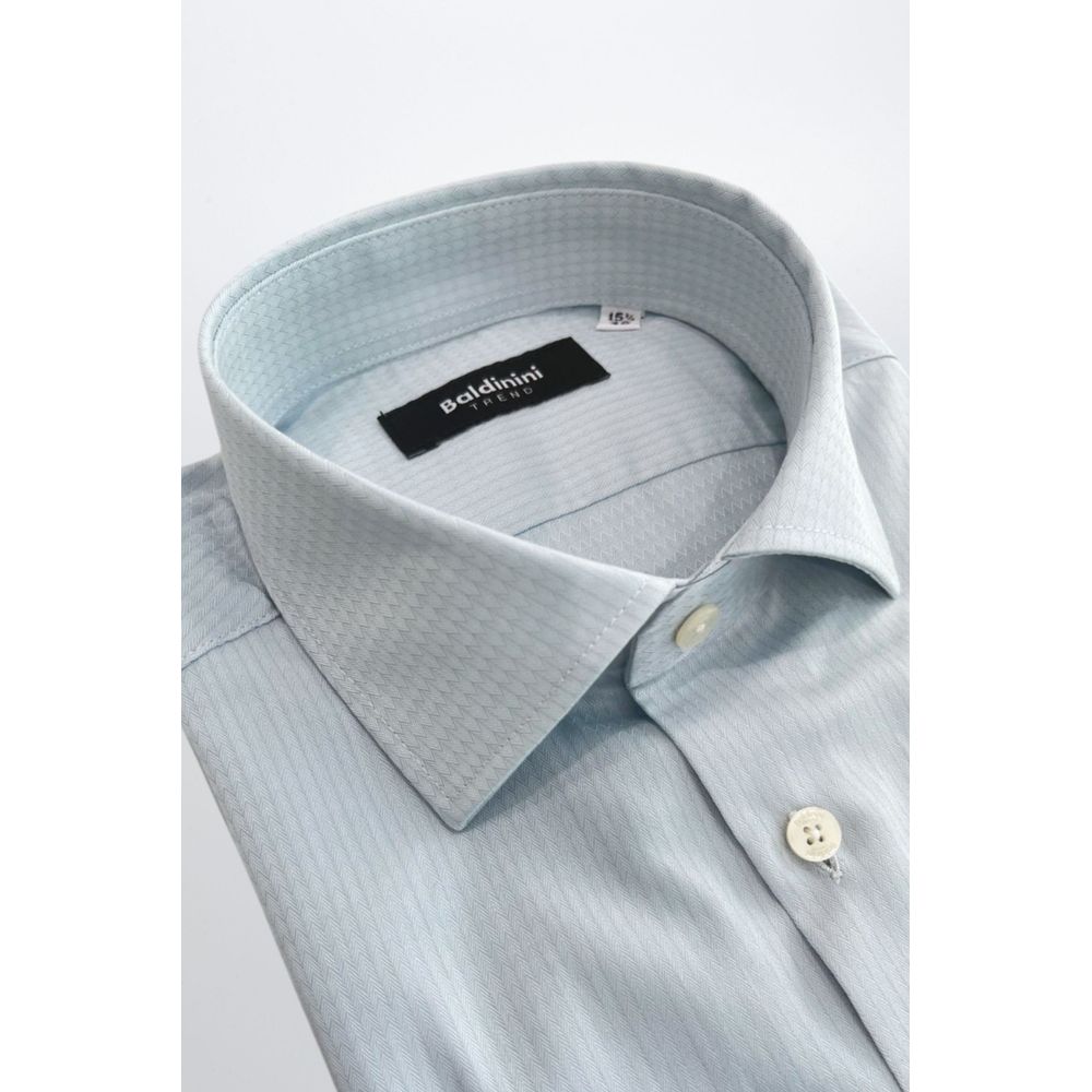 Baldinini Trend Light Blue Cotton Men Men's Shirt