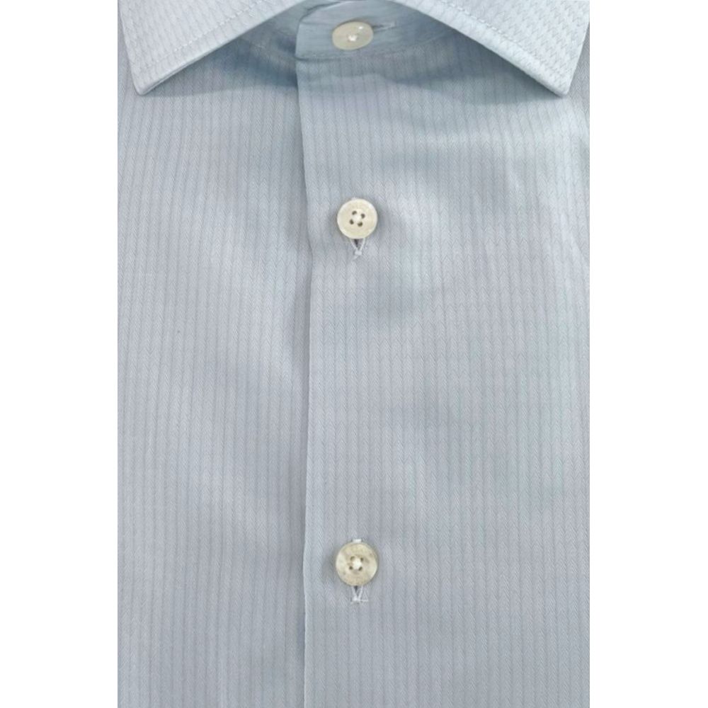 Baldinini Trend Light Blue Cotton Men Men's Shirt