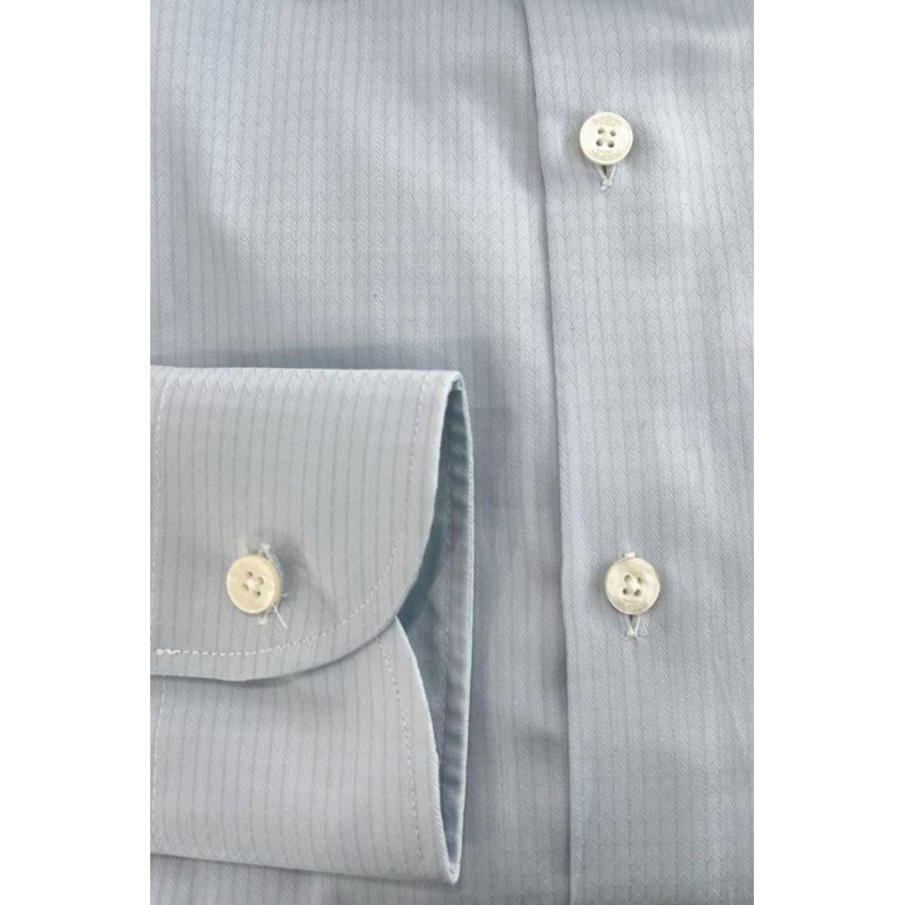 Baldinini Trend Light Blue Cotton Men Men's Shirt