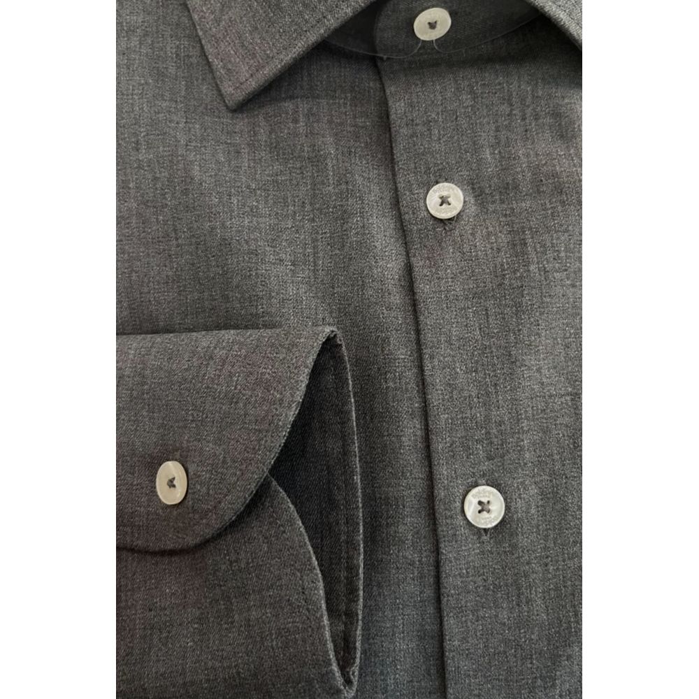 Baldinini Trend Gray Cotton Men's Men's Shirt