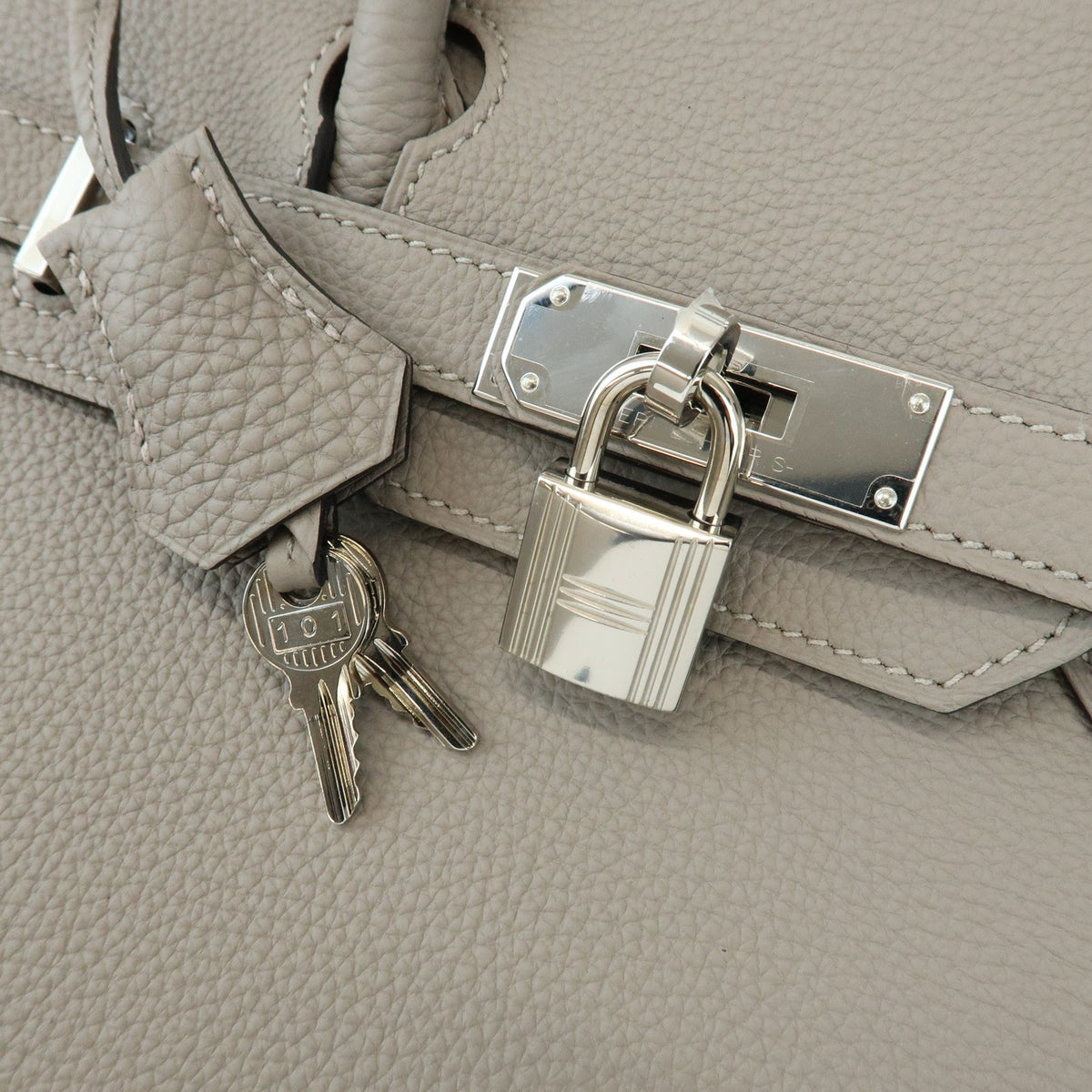 Hermes Birkin Grey Togo With Palladium Hardware Gray Leather Handbag (Pre-Owned)