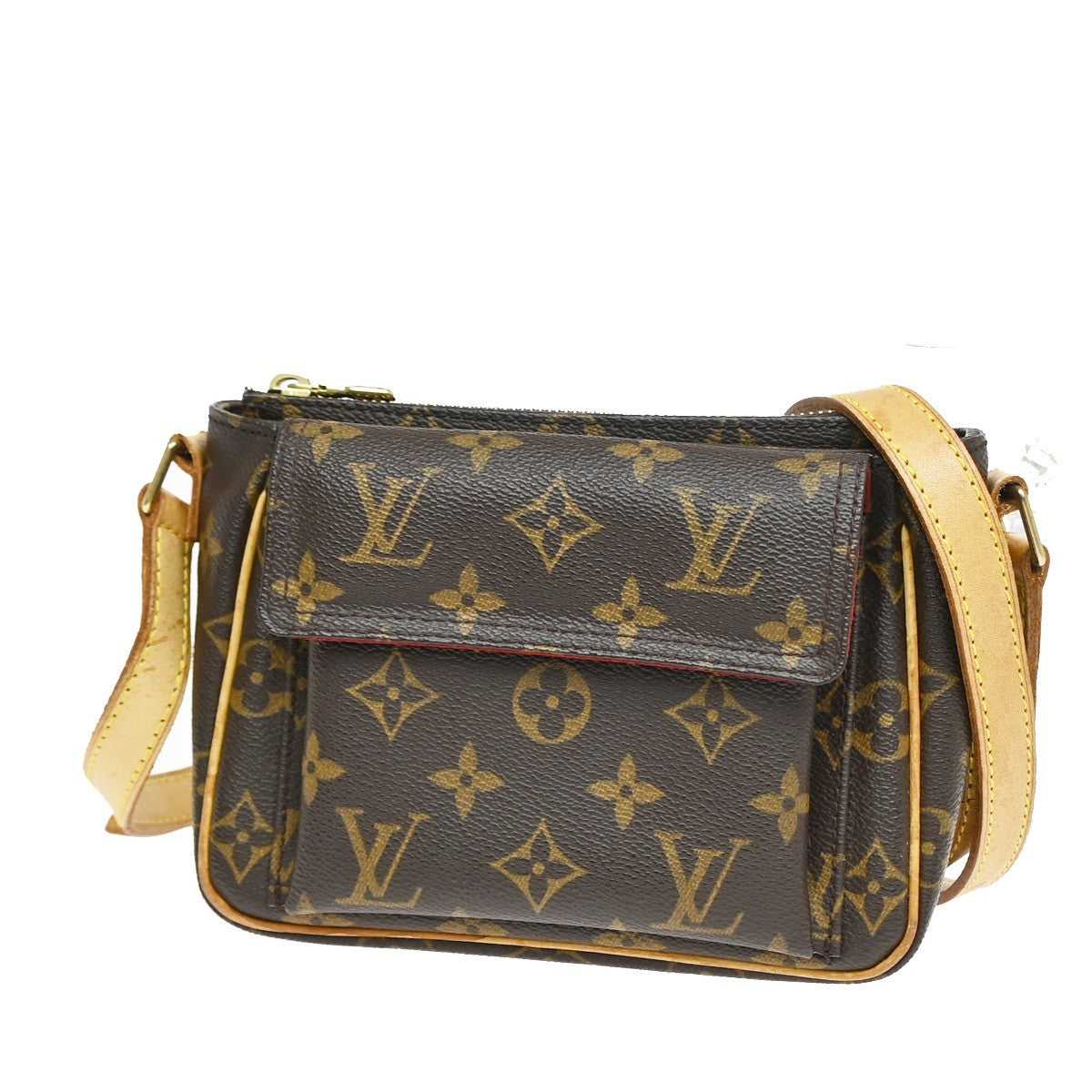 Louis Vuitton Viva Cite Monogram Canvas Brown Leather Handbag (Pre-Owned)