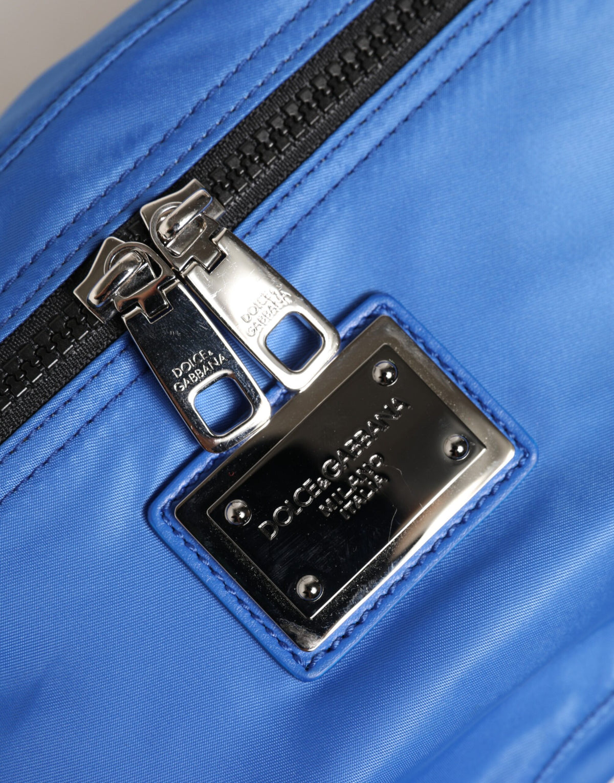 Dolce & Gabbana Blue Logo Plaque Nylon Waist Fanny Pack Men's Borse Men's Bag