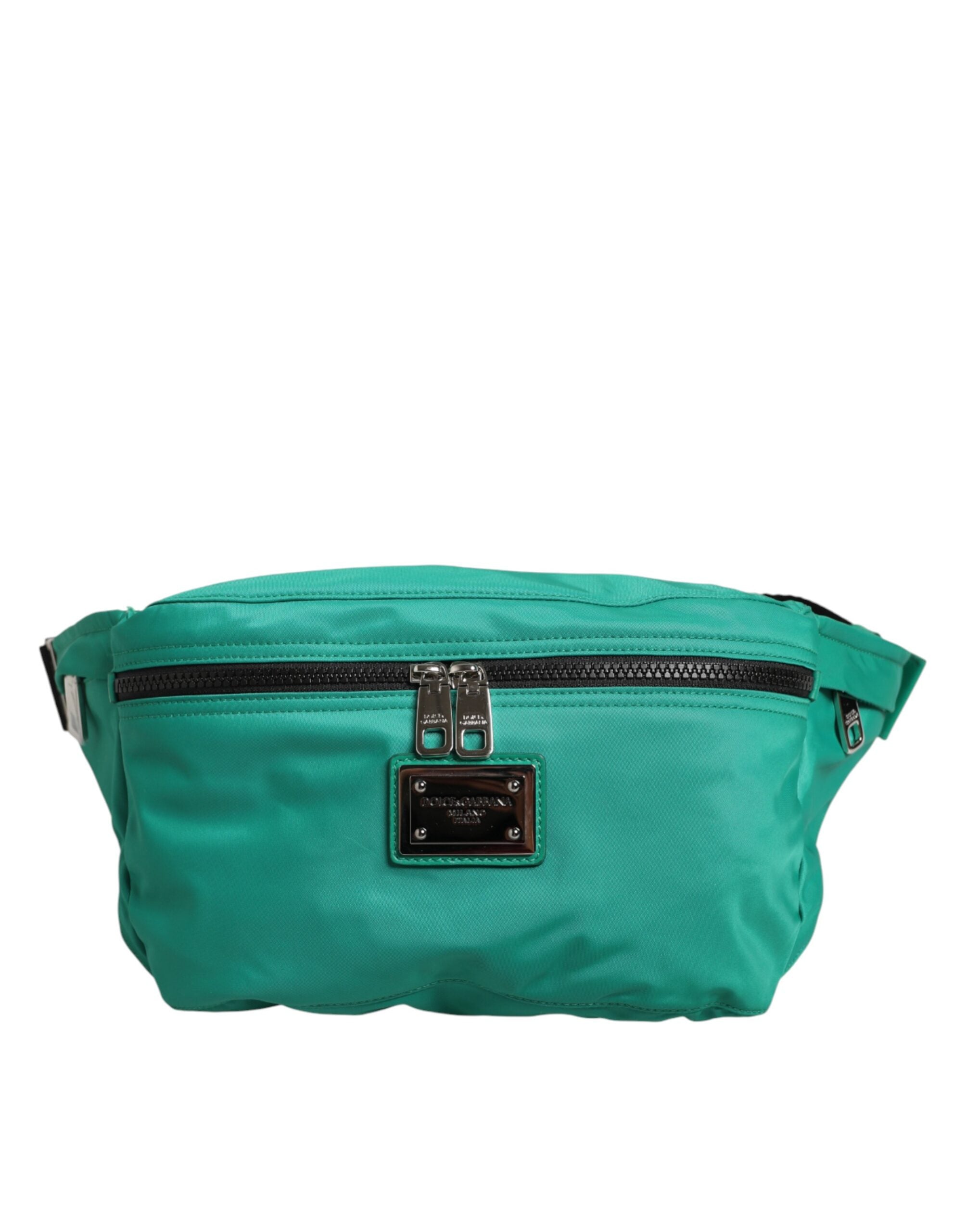 Dolce & Gabbana Green Logo Plaque Nylon Waist Fanny Pack Men's Borse Men's Bag