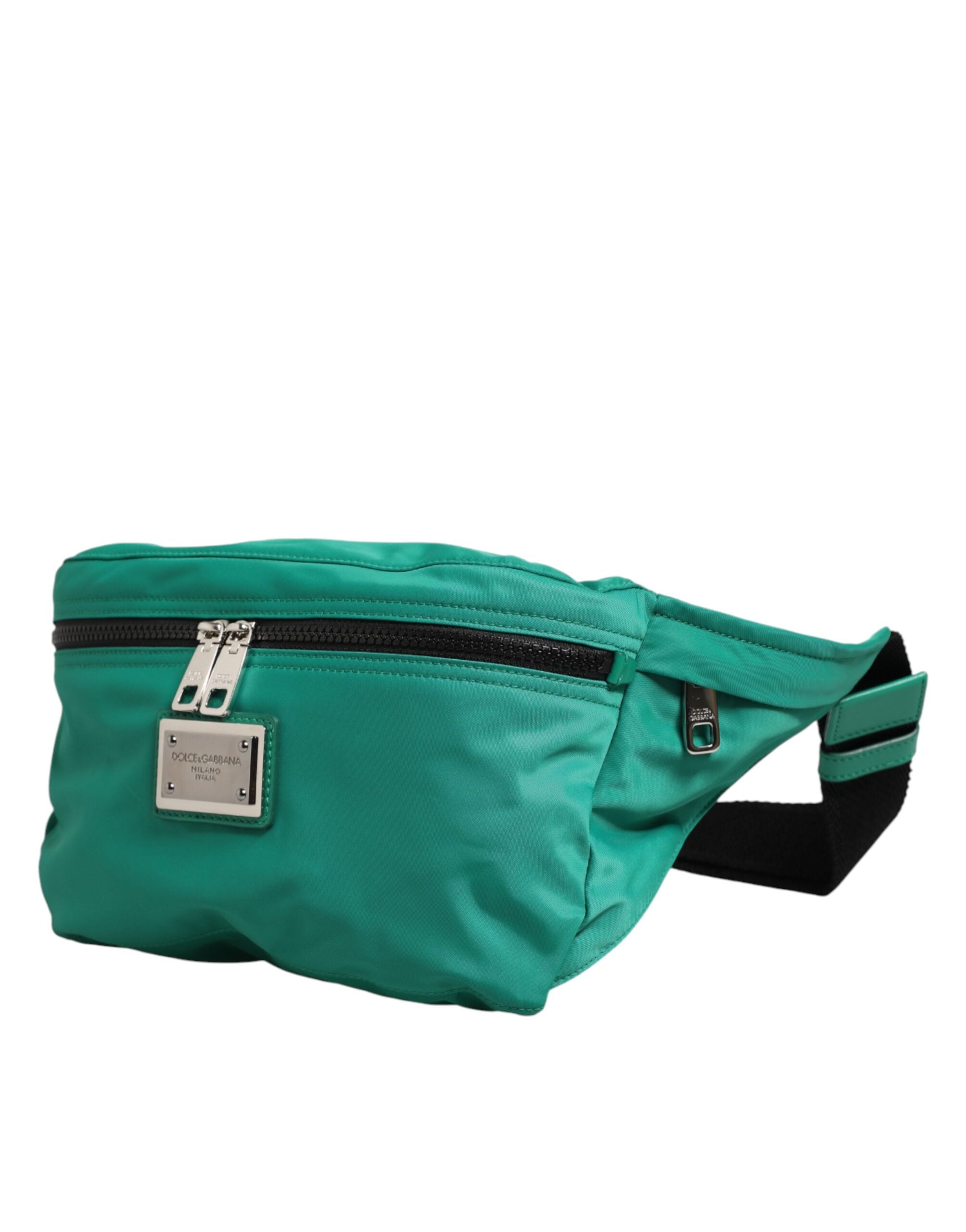 Dolce & Gabbana Green Logo Plaque Nylon Waist Fanny Pack Men's Borse Men's Bag