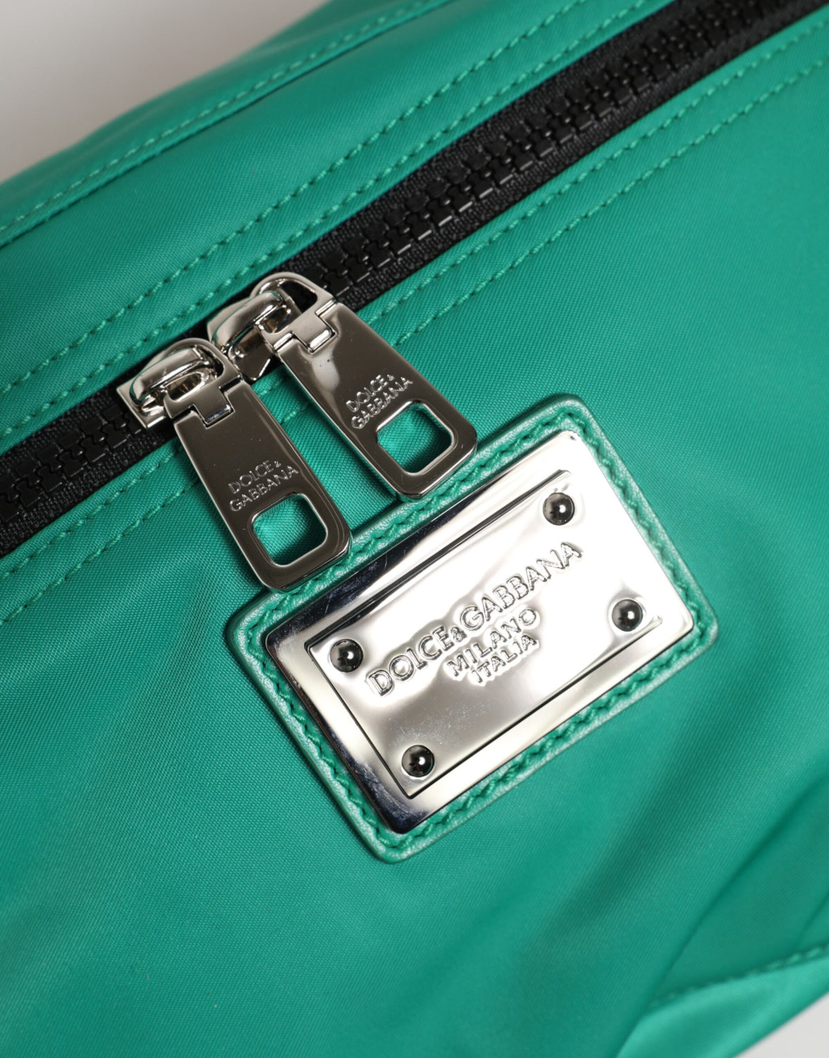 Dolce & Gabbana Green Logo Plaque Nylon Waist Fanny Pack Men's Borse Men's Bag