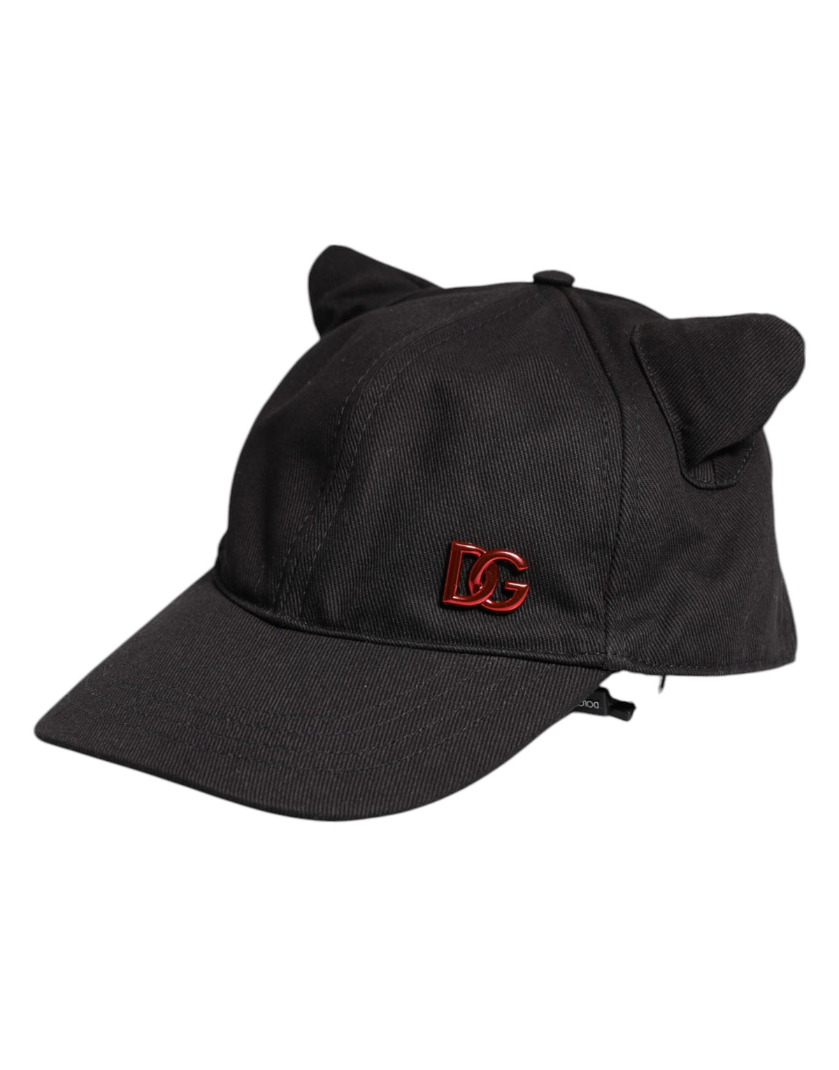 Dolce & Gabbana Black Cotton Logo Patch 6 Panels Baseball Cap Men's Hat