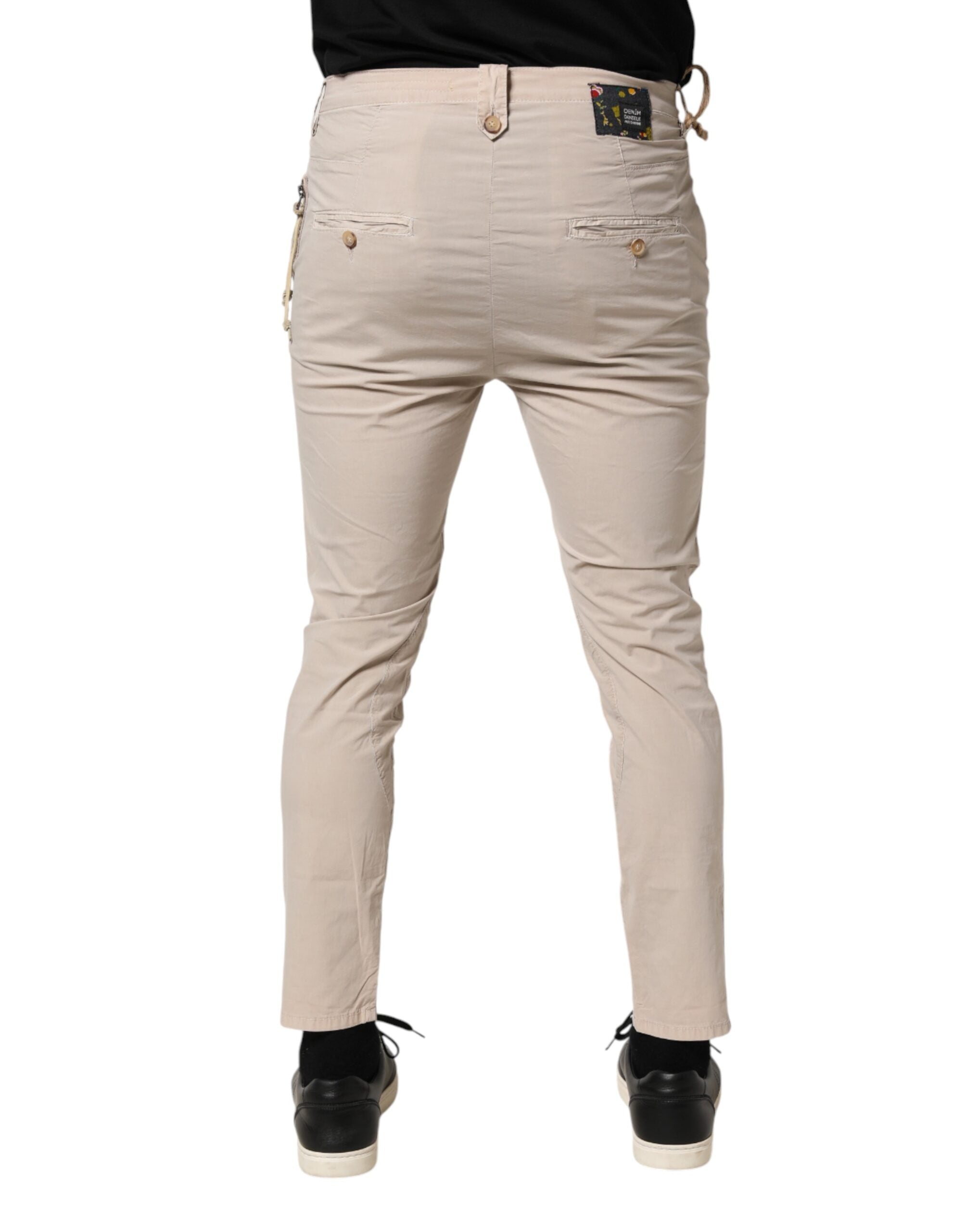Daniele Alessandrini Beige Cotton Stretch Slim Fit Denim Men's Jeans (Pre-Owned)