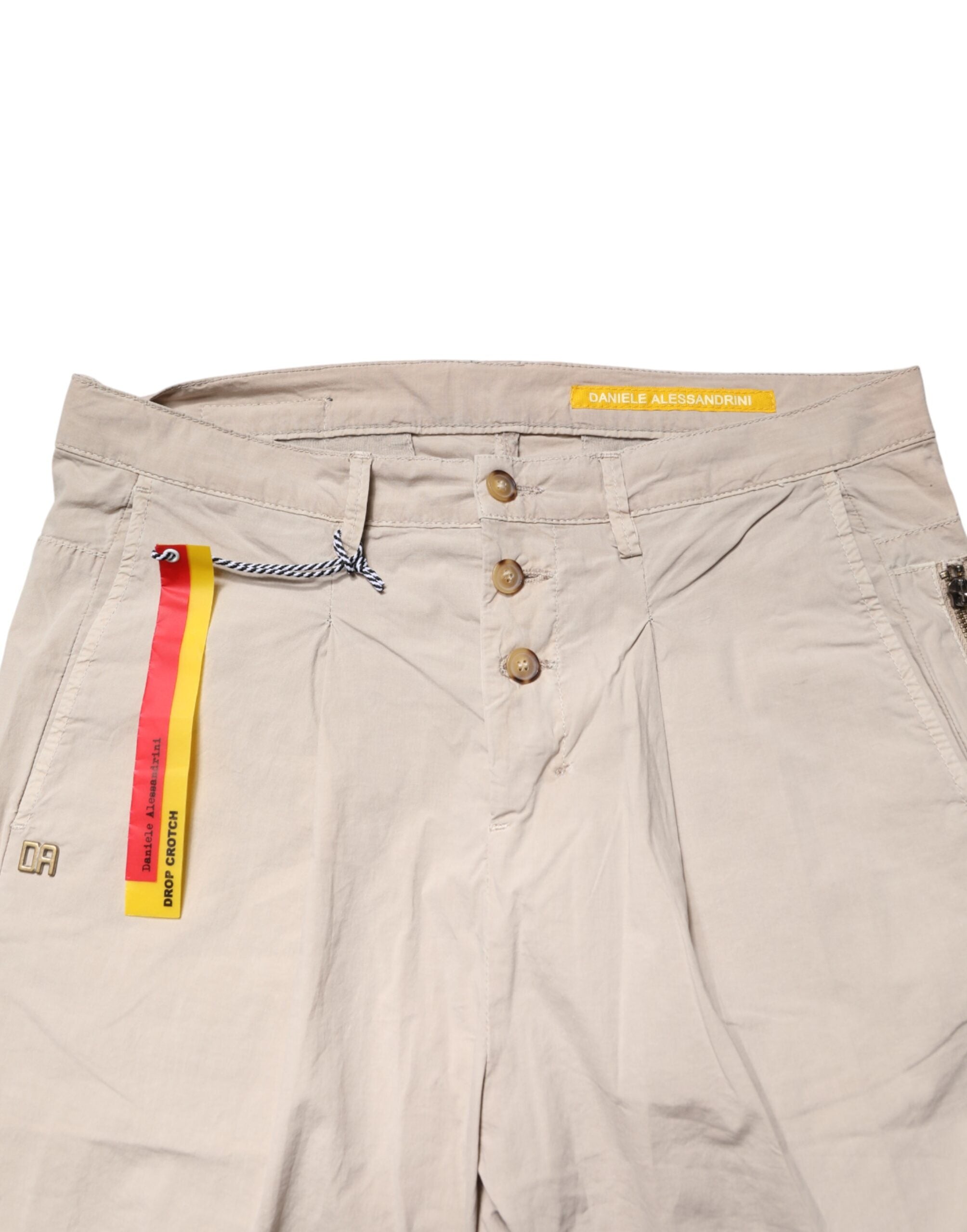 Daniele Alessandrini Beige Cotton Stretch Slim Fit Denim Men's Jeans (Pre-Owned)