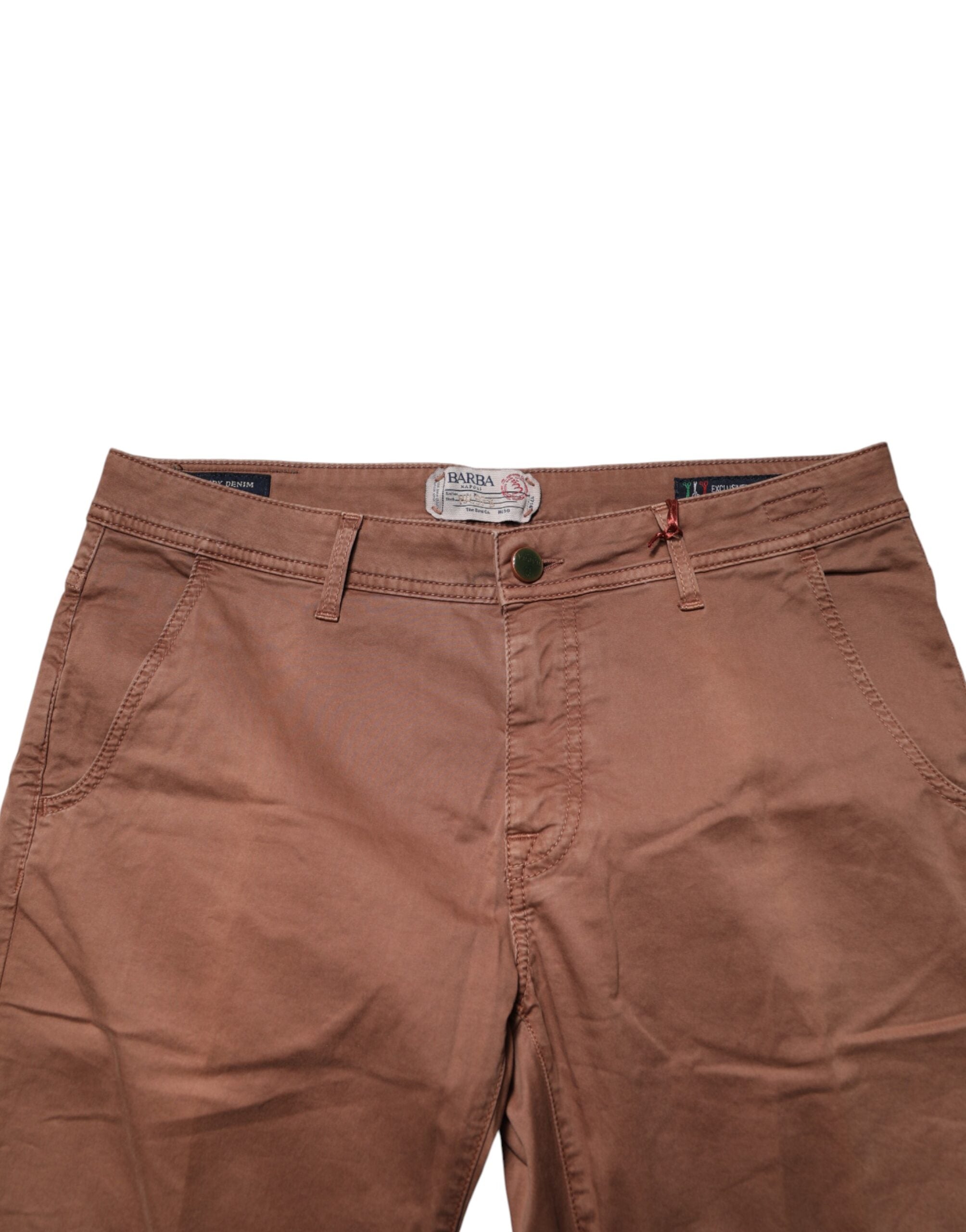 Barba Napoli Brown Mid Waist Skinny Fit Denim Men Trouser Men's Jeans (Pre-Owned)