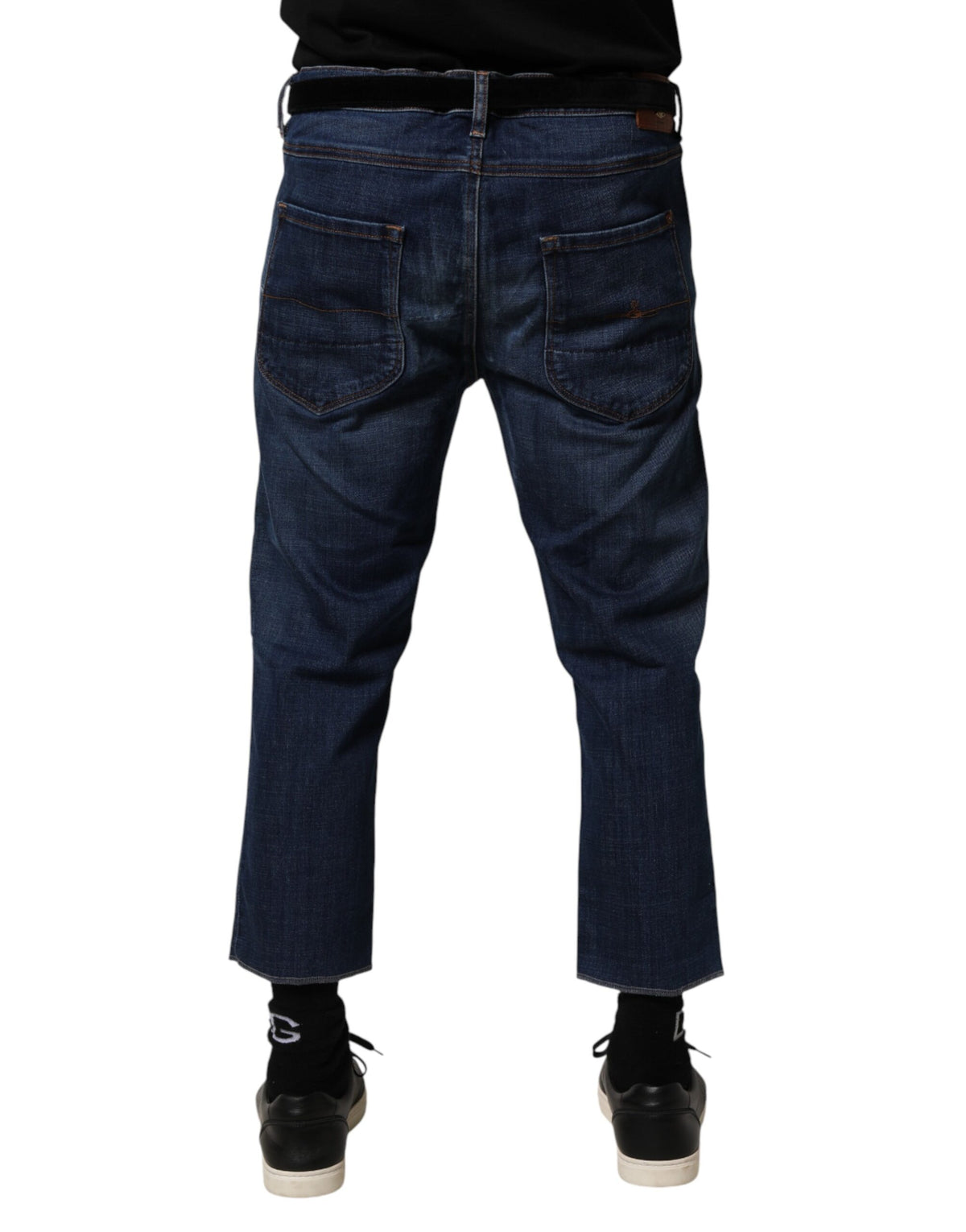 Vivienne Westwood Blue Mid Waist Cotton Men Cropped Denim Men's Jeans