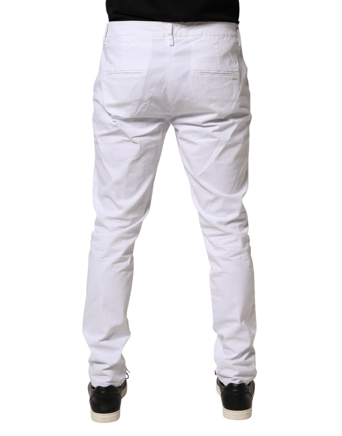 AGLINI White Skinny Fit Mid Waist Men Chino Trouser Men's Pants (Pre-Owned)