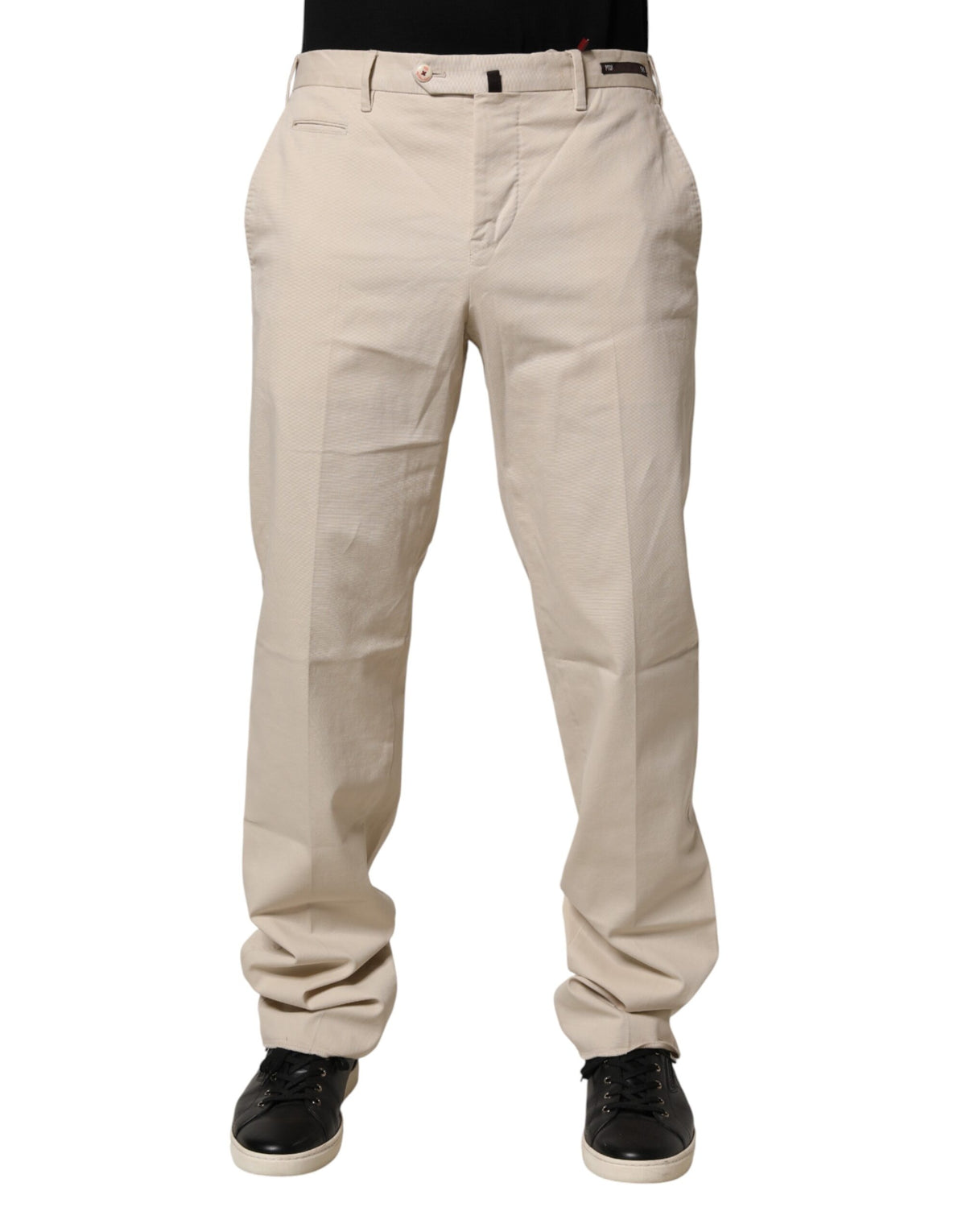 PT01 Beige Men Chino Mid Waist Straight Dress Trouser Men's Pants (Pre-Owned)