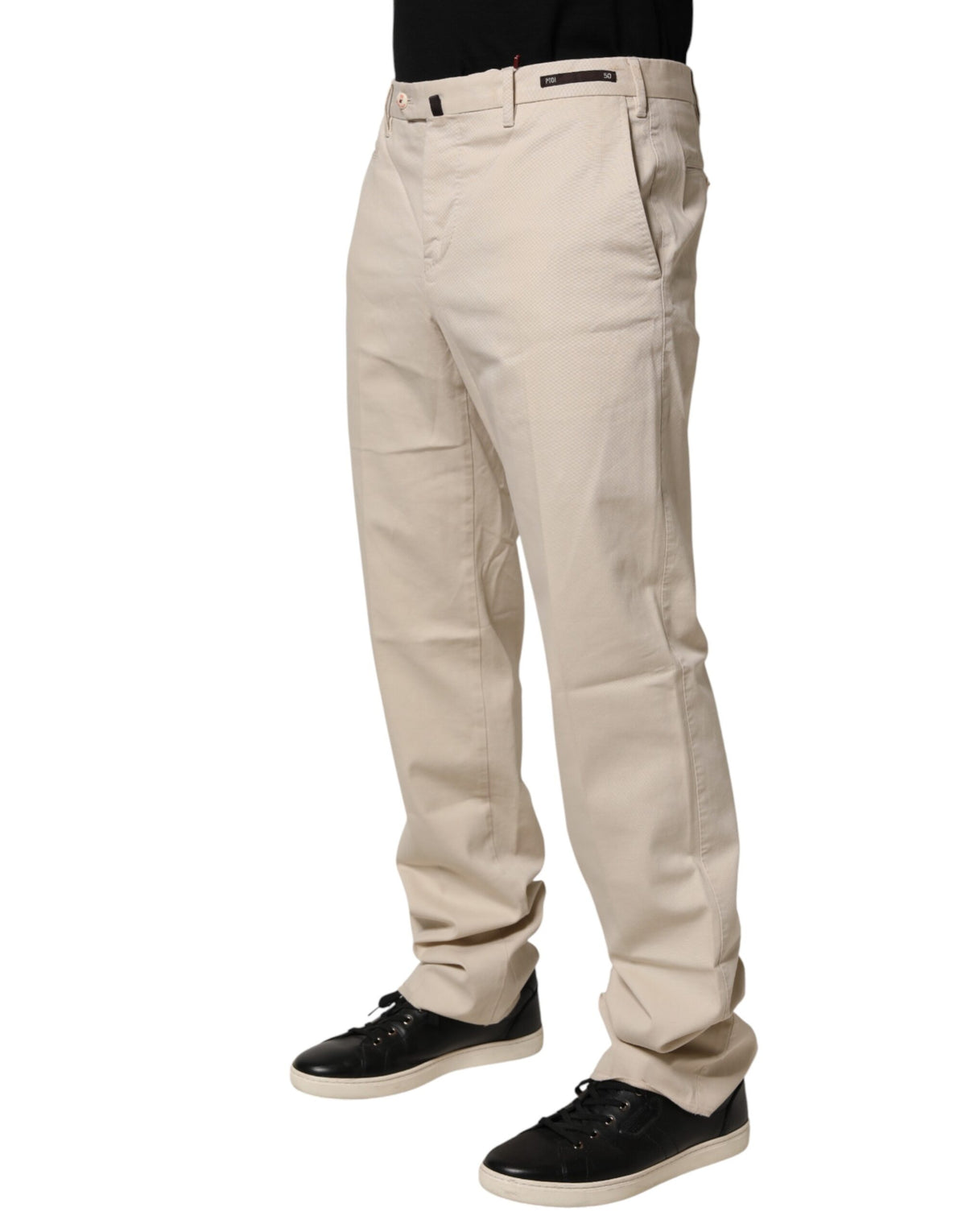 PT01 Beige Men Chino Mid Waist Straight Dress Trouser Men's Pants (Pre-Owned)