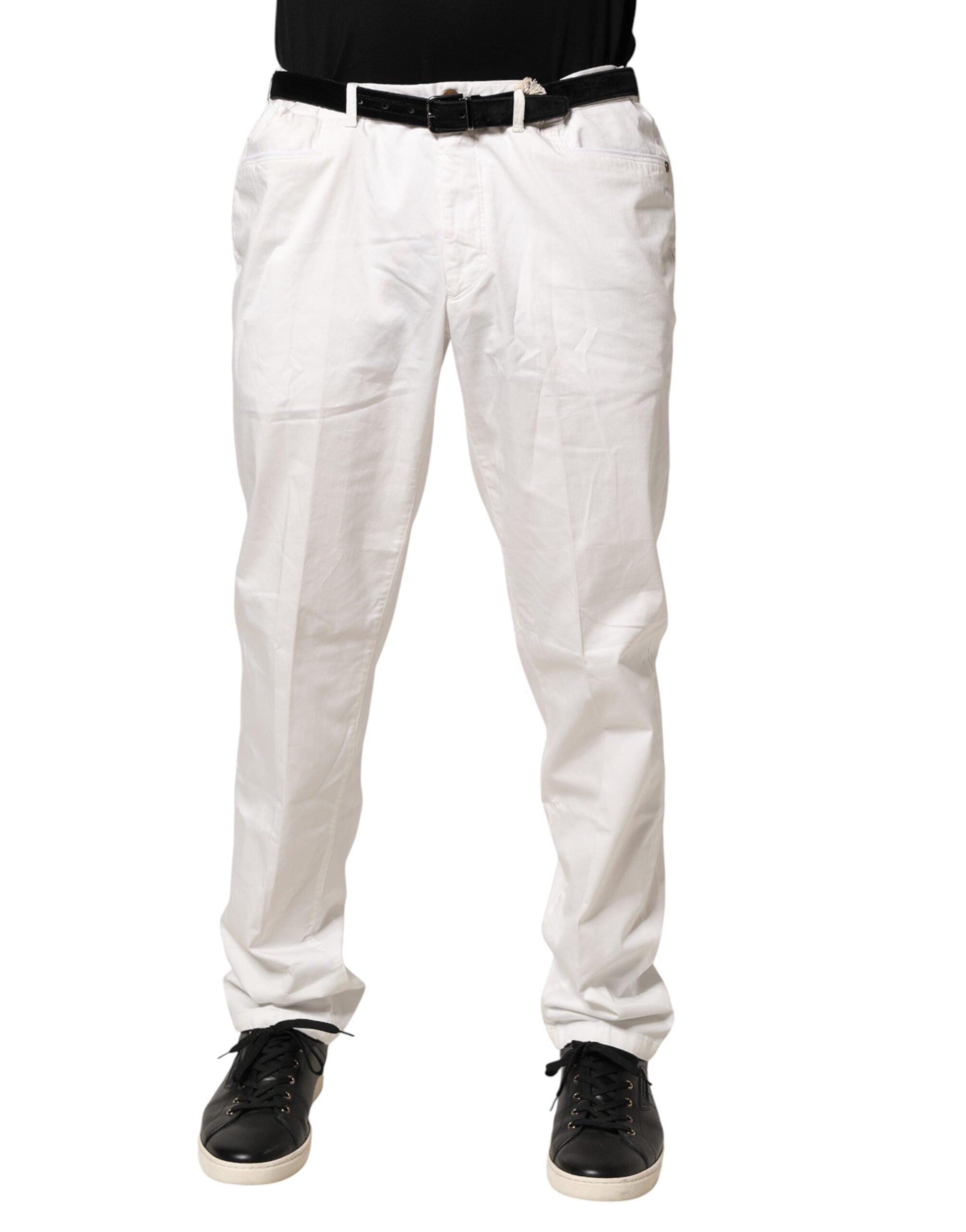 Domenico Tagliente White Tapered Dress Formal Trouser Men's Pants (Pre-Owned)