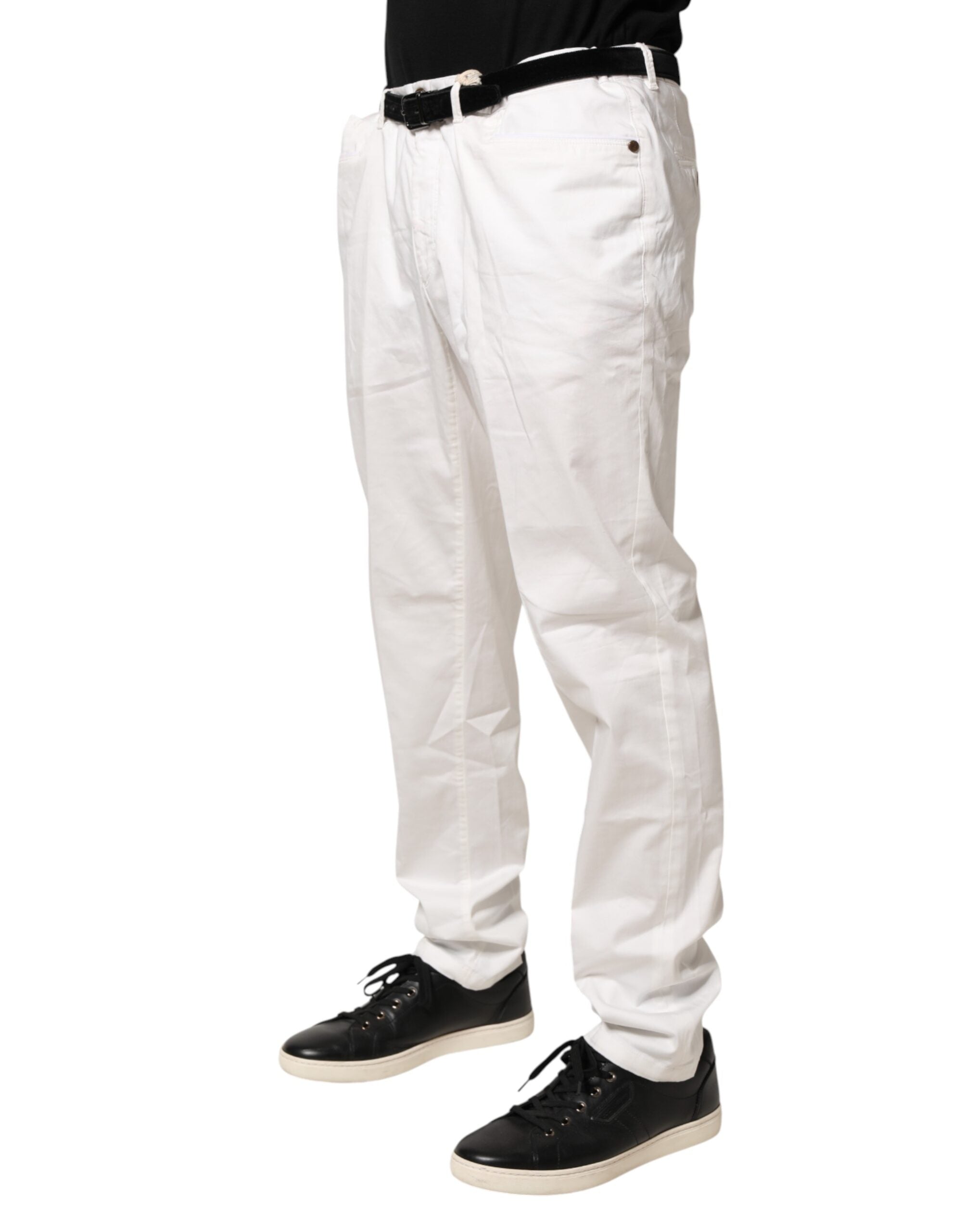 Domenico Tagliente White Tapered Dress Formal Trouser Men's Pants (Pre-Owned)
