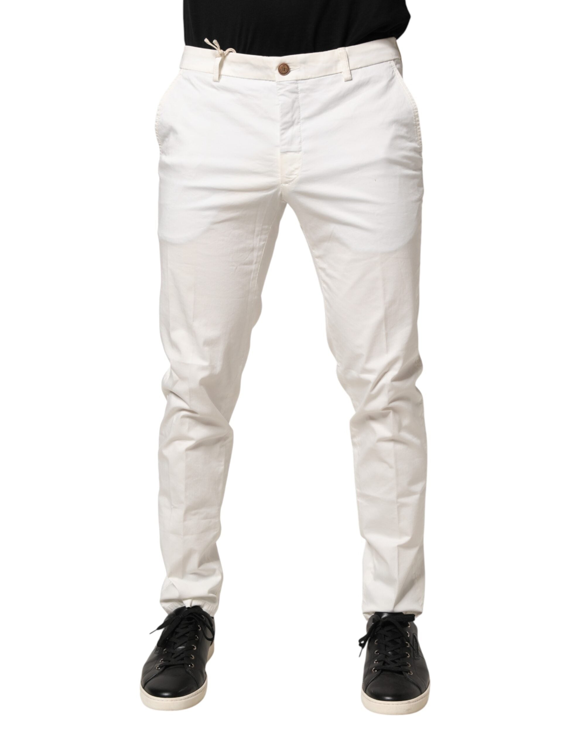 Domenico Tagliente White Tapered Dress Formal Trouser Men's Pants (Pre-Owned)