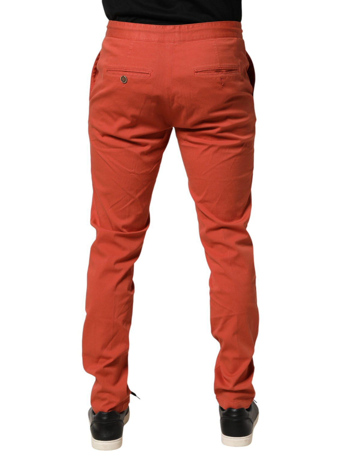 Domenico Tagliente Orange Skinny Fit Men Chino Trouser Men's Pants
