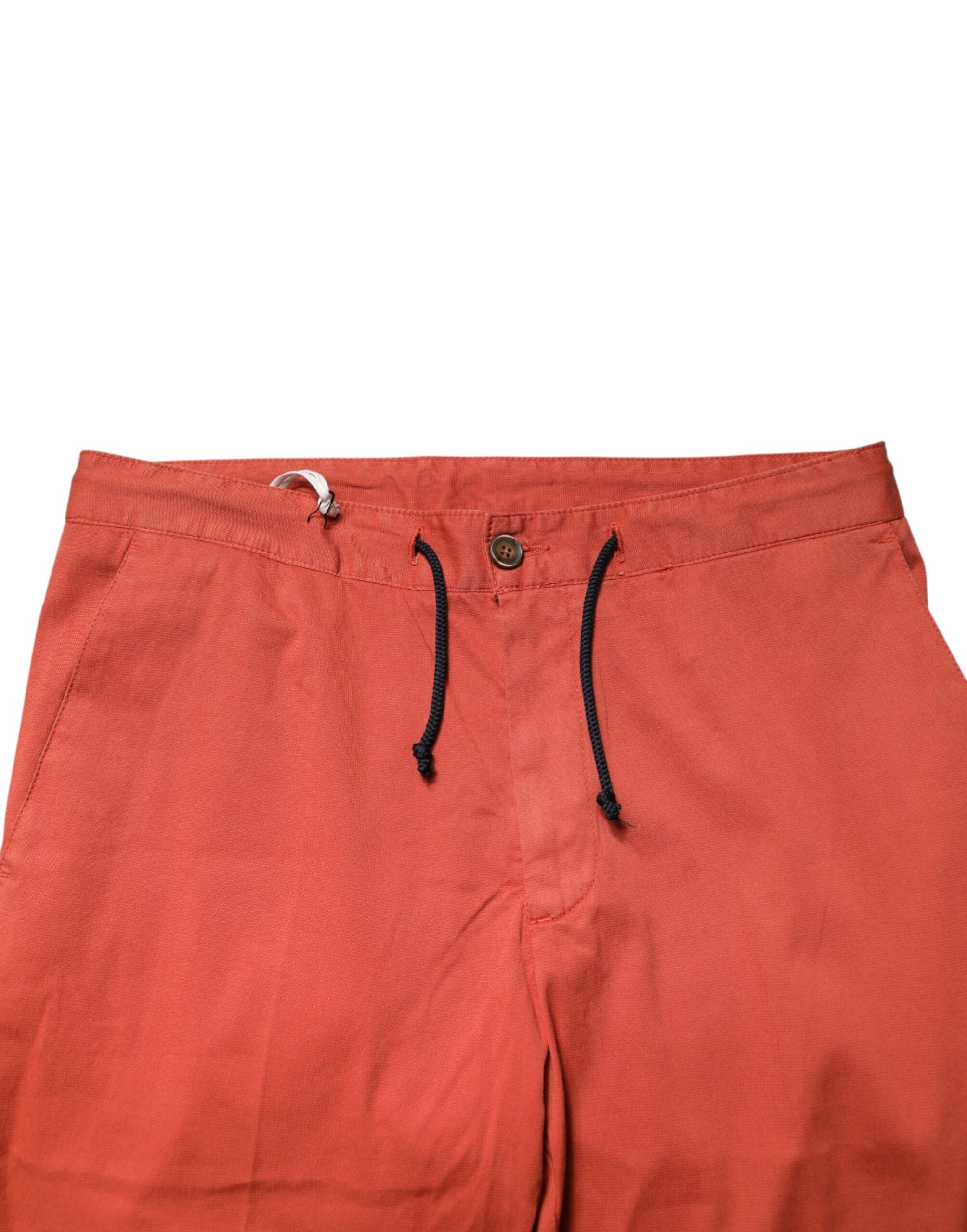 Domenico Tagliente Orange Skinny Fit Men Chino Trouser Men's Pants