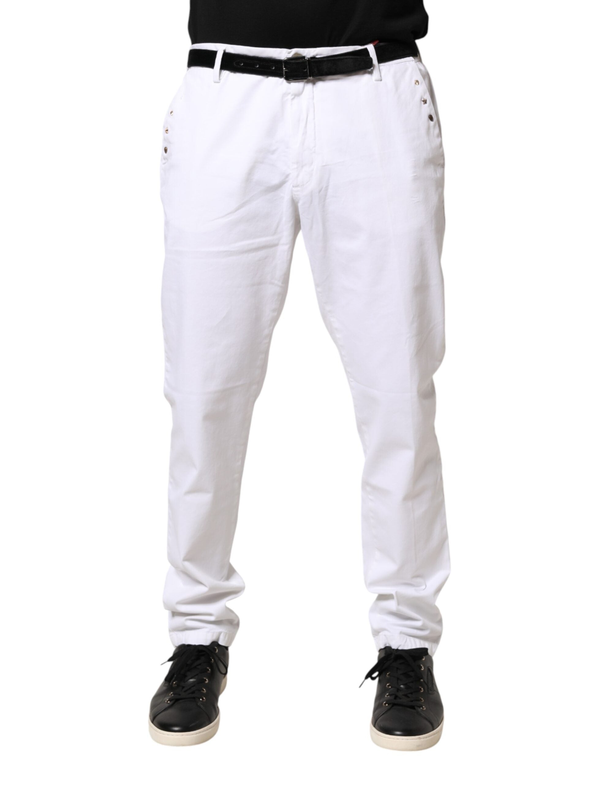 AGLINI White Skinny Fit Mid Waist Men Denim Trouser Men's Jeans (Pre-Owned)