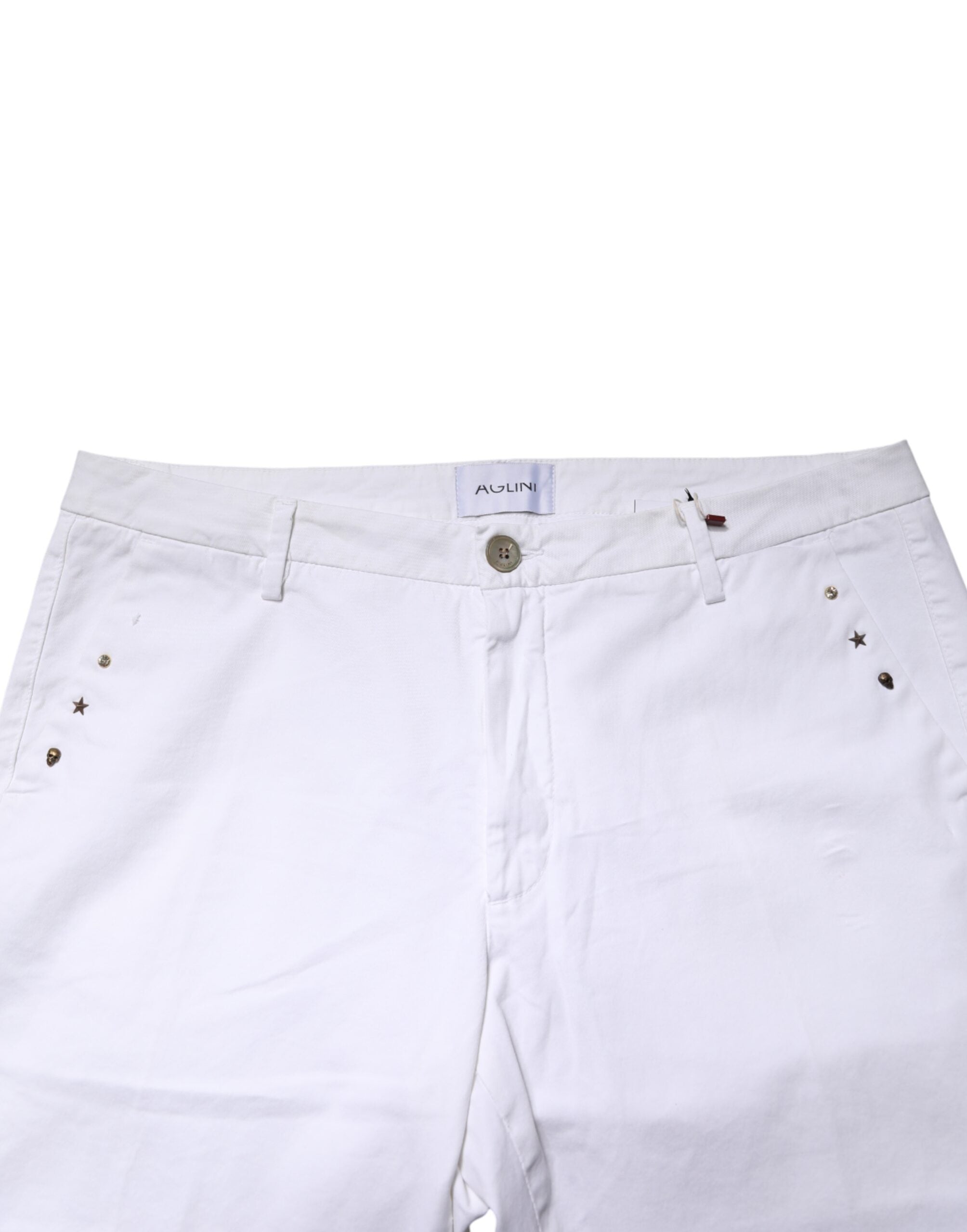 AGLINI White Skinny Fit Mid Waist Men Denim Trouser Men's Jeans (Pre-Owned)