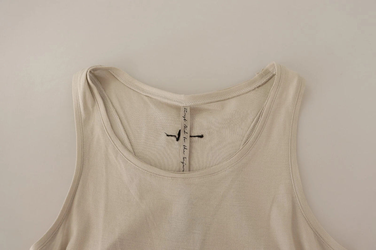 Max Mara Light Gray 100% Cotton Sleeveless Razor Back Tank Women's Top