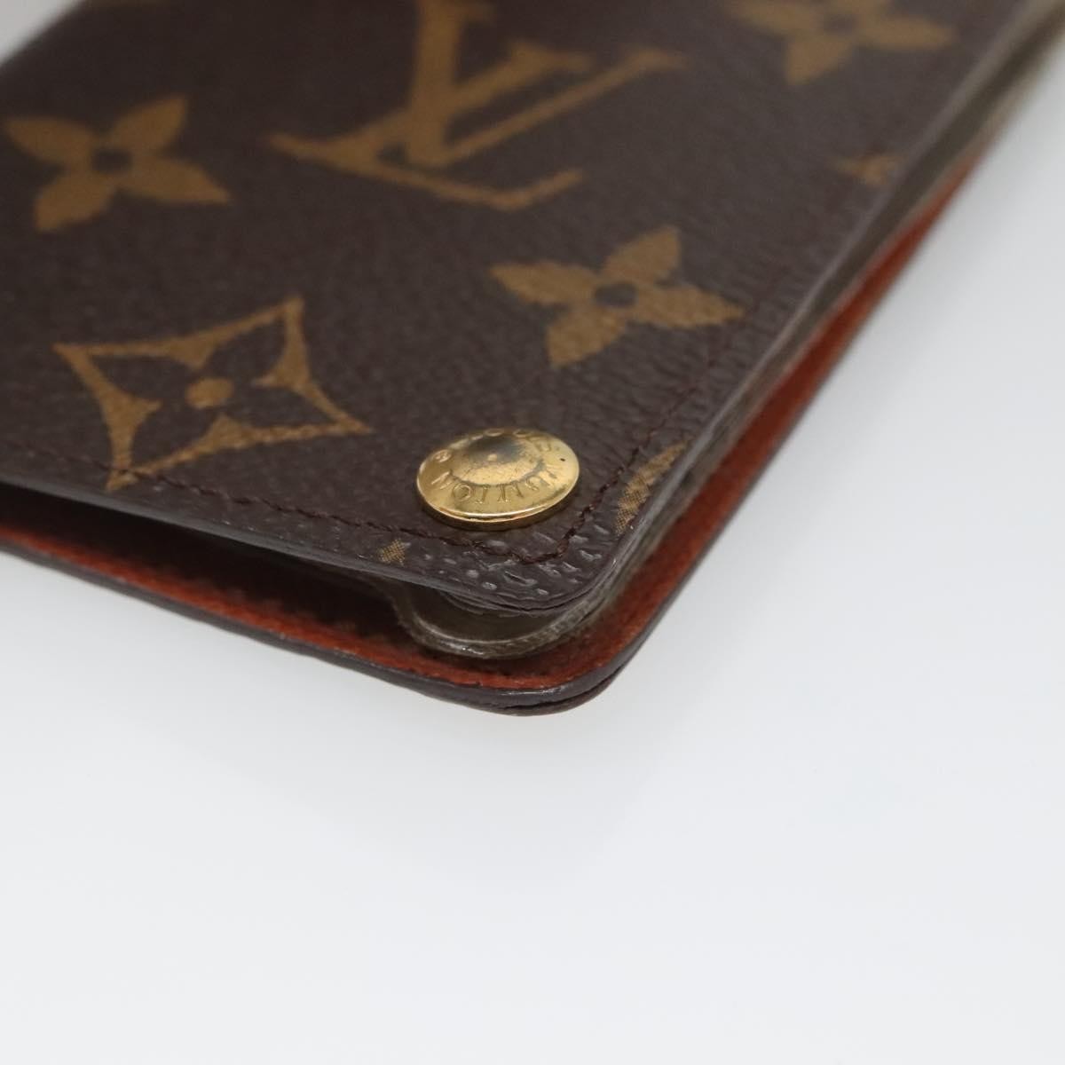 Louis Vuitton Porte Cartes Pression Card Case Monogram Canvas Brown Canvas Card Holders Accessory (Pre-Owned)