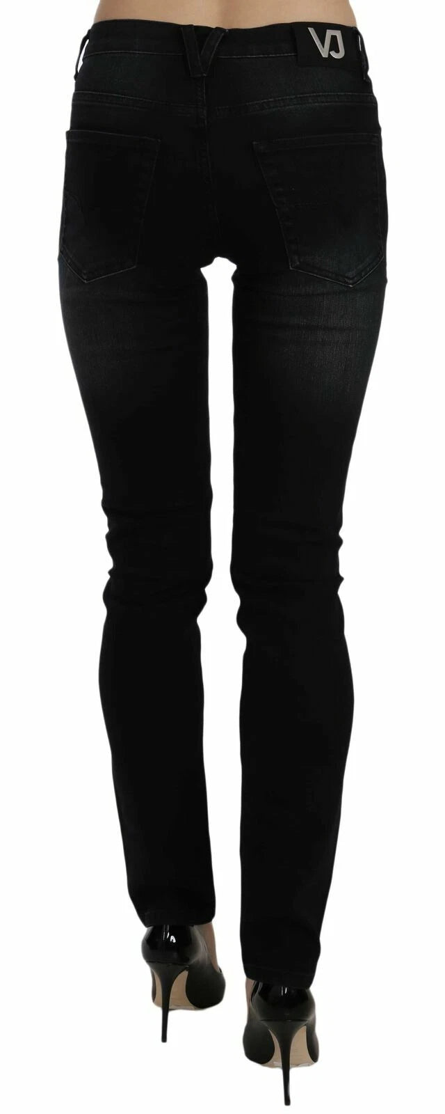 Versace Jeans Couture Dark Black Dora Slim Fit Denim Women's Pants