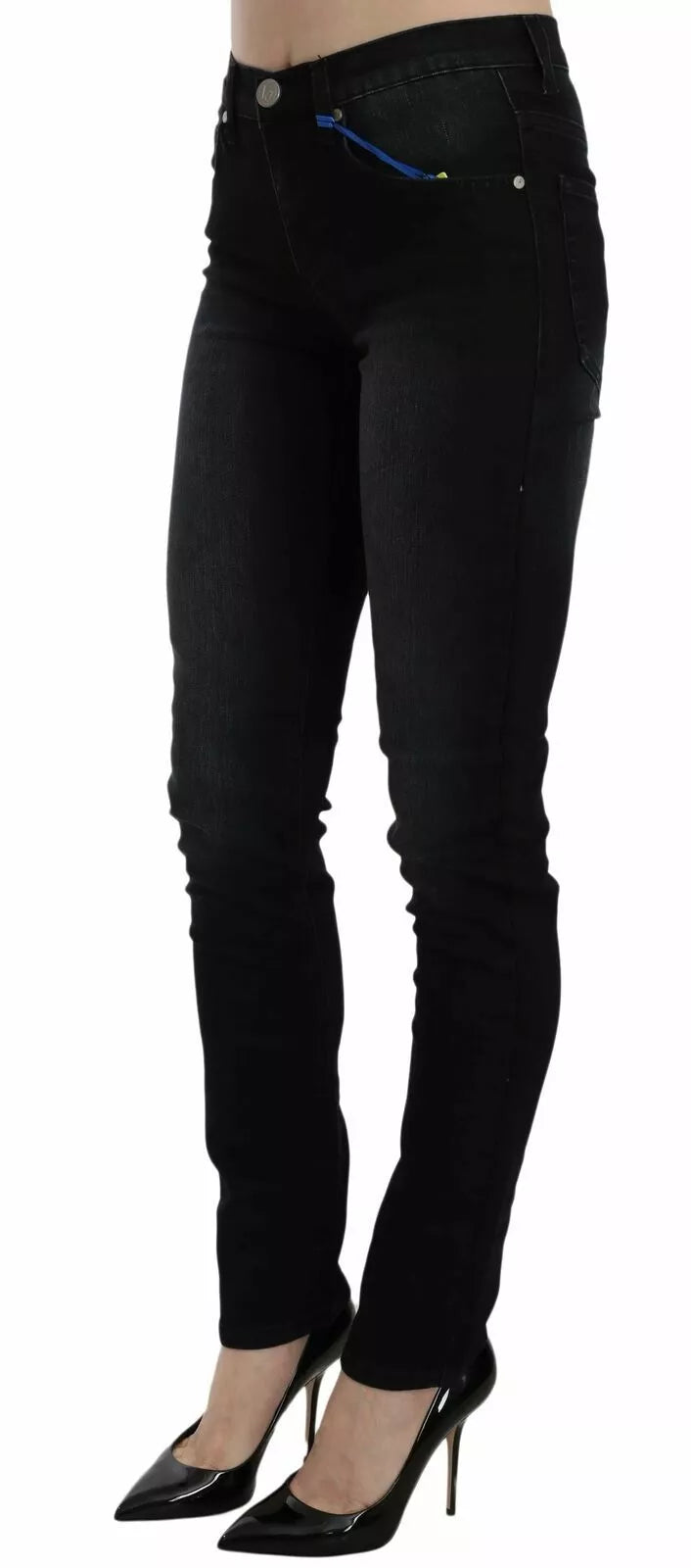 Versace Jeans Couture Dark Black Dora Slim Fit Denim Women's Pants