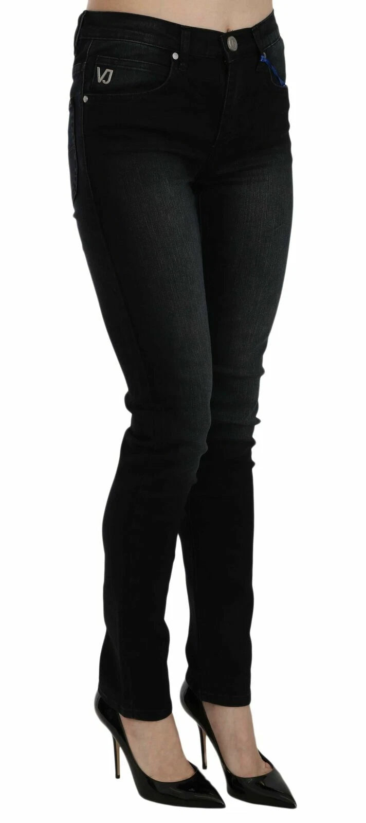 Versace Jeans Couture Dark Black Dora Slim Fit Denim Women's Pants