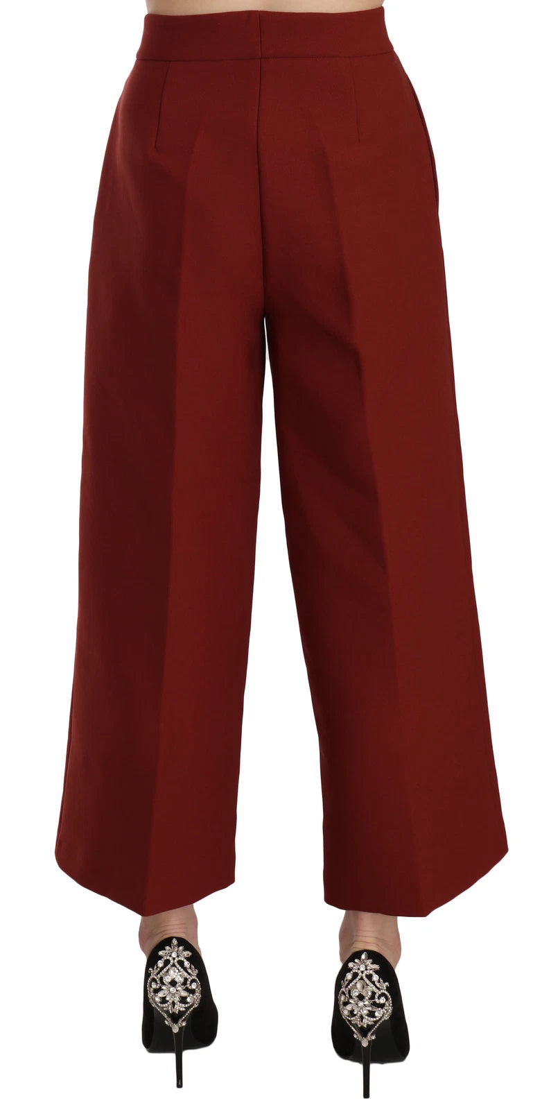 Jucca Red High Waist Cropped Flared Dress Formal Trouser Women's Pants