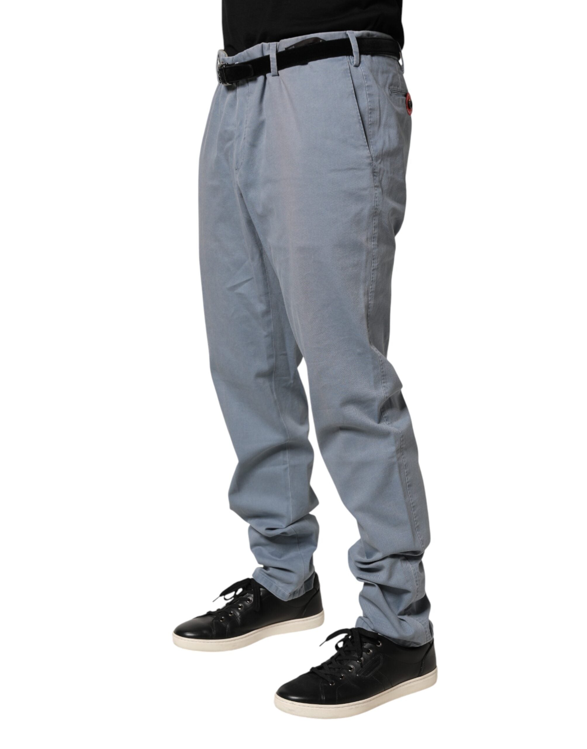 PT01 Blue Men Chino Mid Waist Tapered Fit Trouser Men's Pants (Pre-Owned)