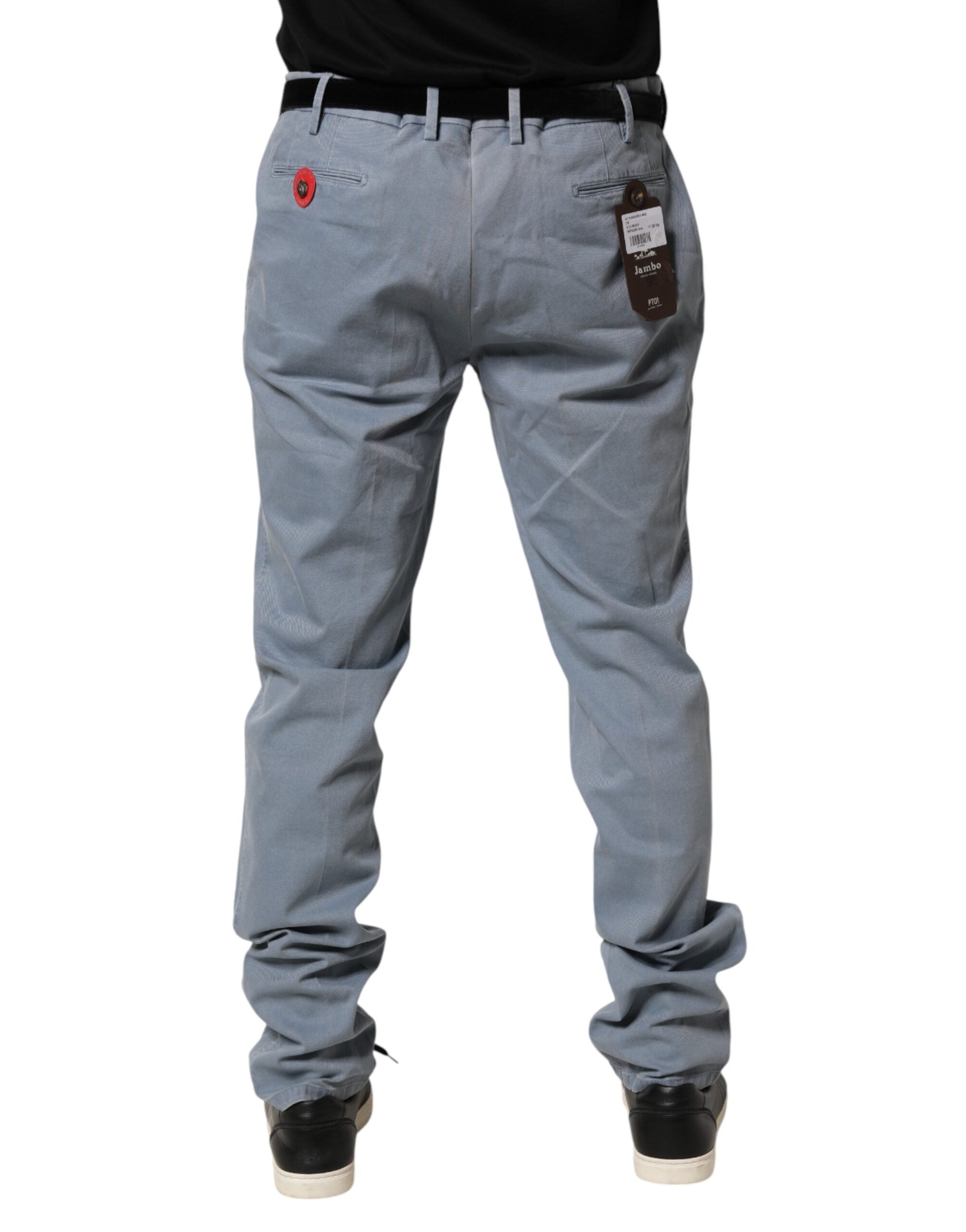 PT01 Blue Men Chino Mid Waist Tapered Fit Trouser Men's Pants (Pre-Owned)