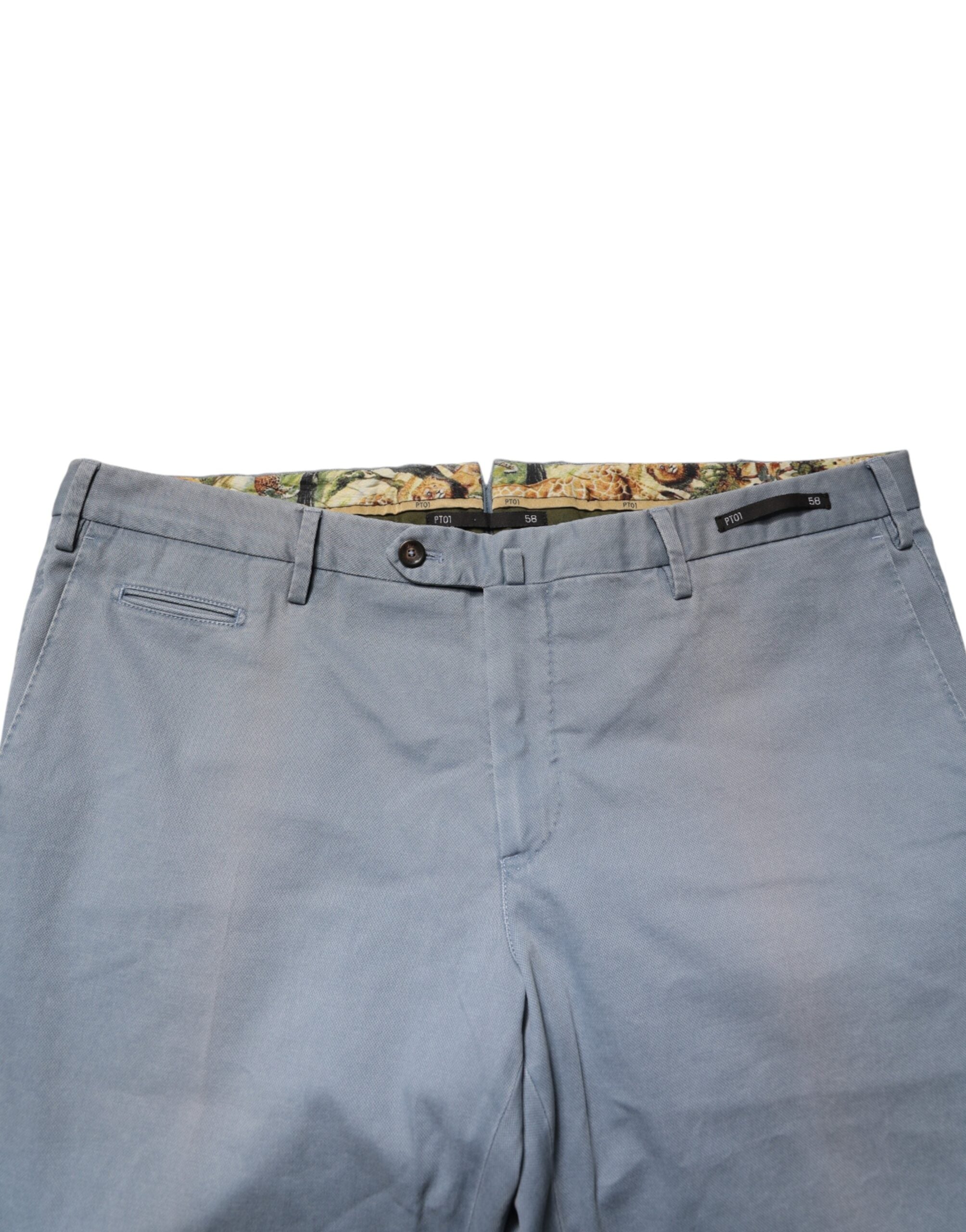 PT01 Blue Men Chino Mid Waist Tapered Fit Trouser Men's Pants (Pre-Owned)