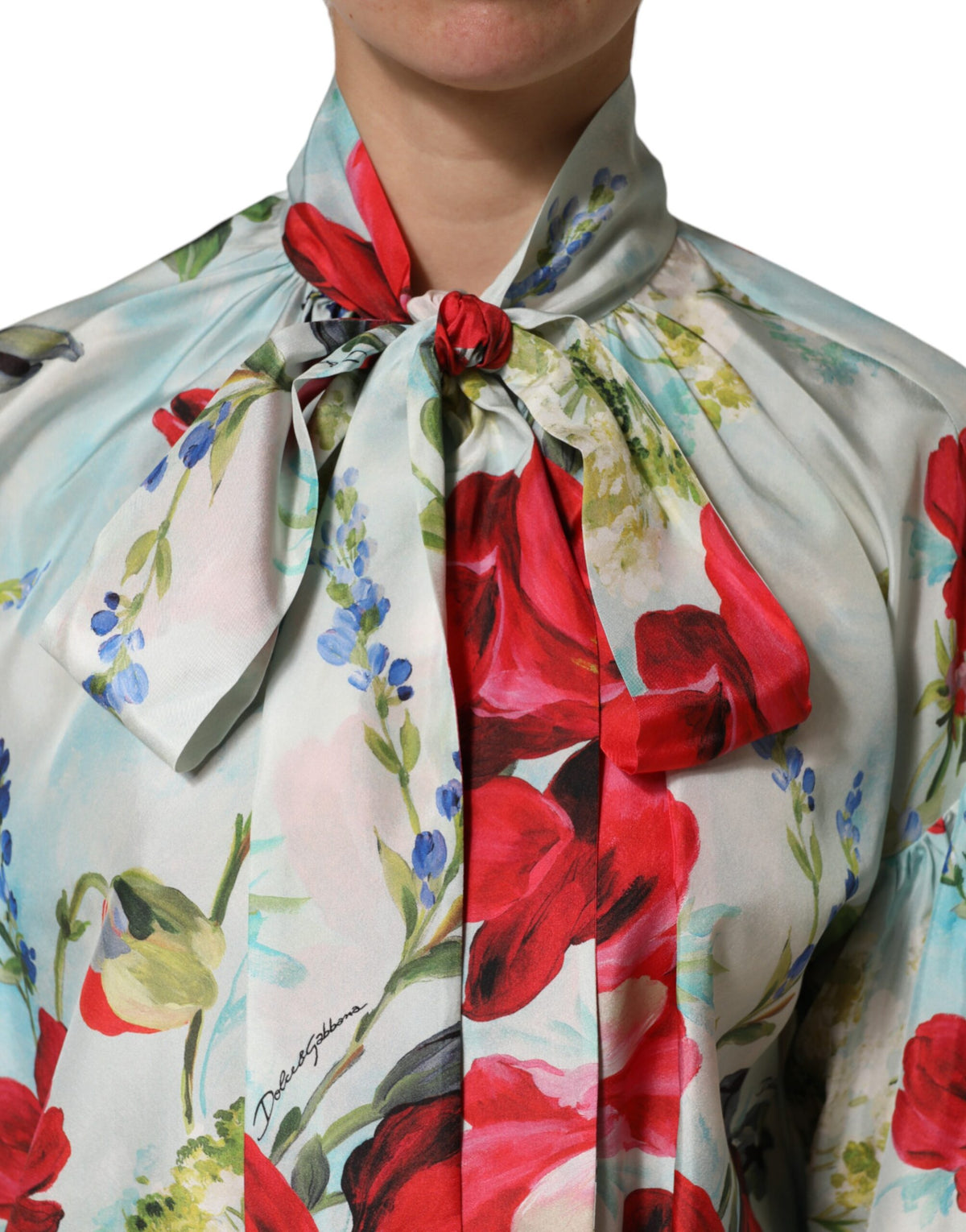 Dolce & Gabbana Multicolor Floral Long Sleeves Blouse Women's Top