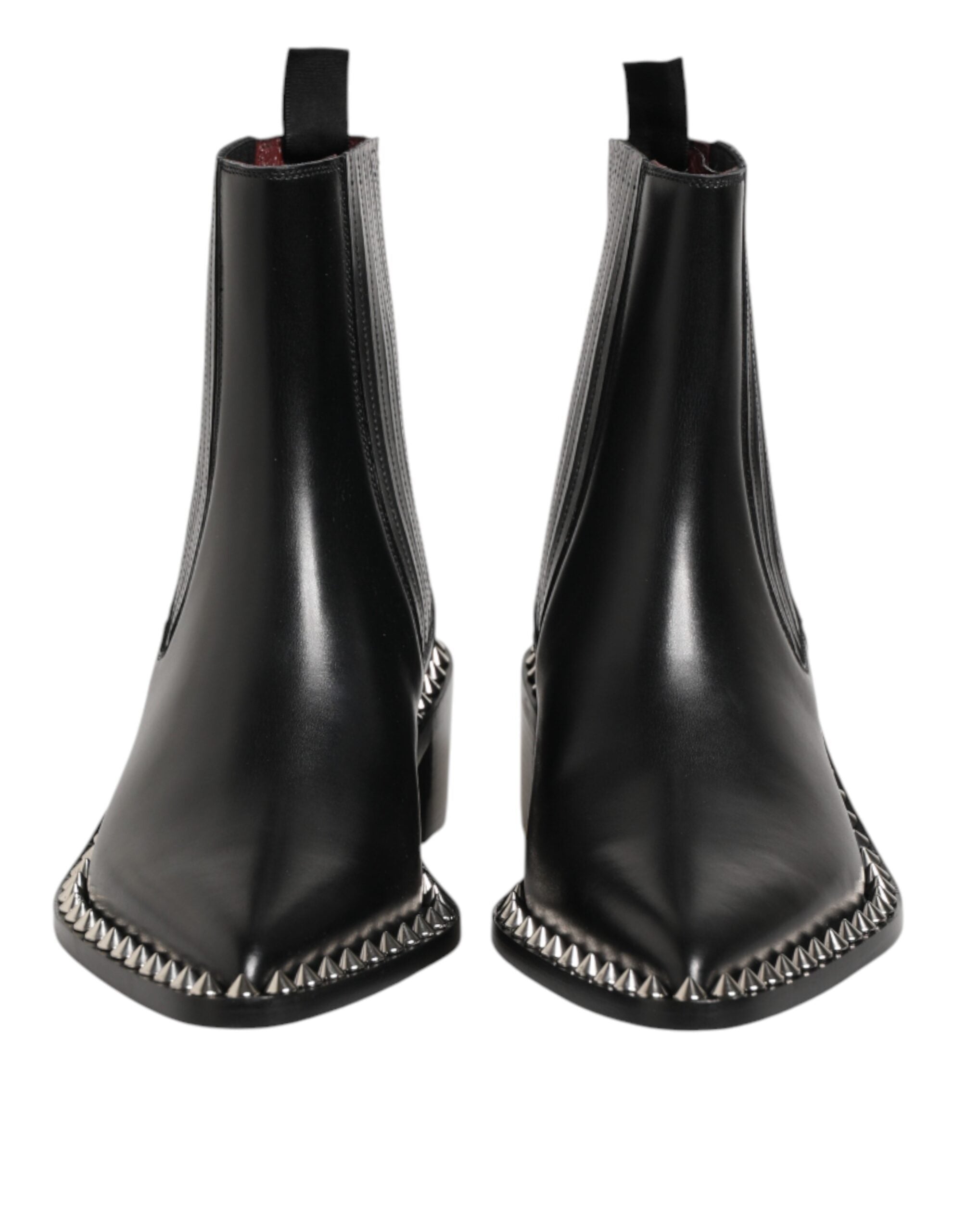 Dolce & Gabbana Black Studded Chelsea Short Ankle Boots Men's Shoes