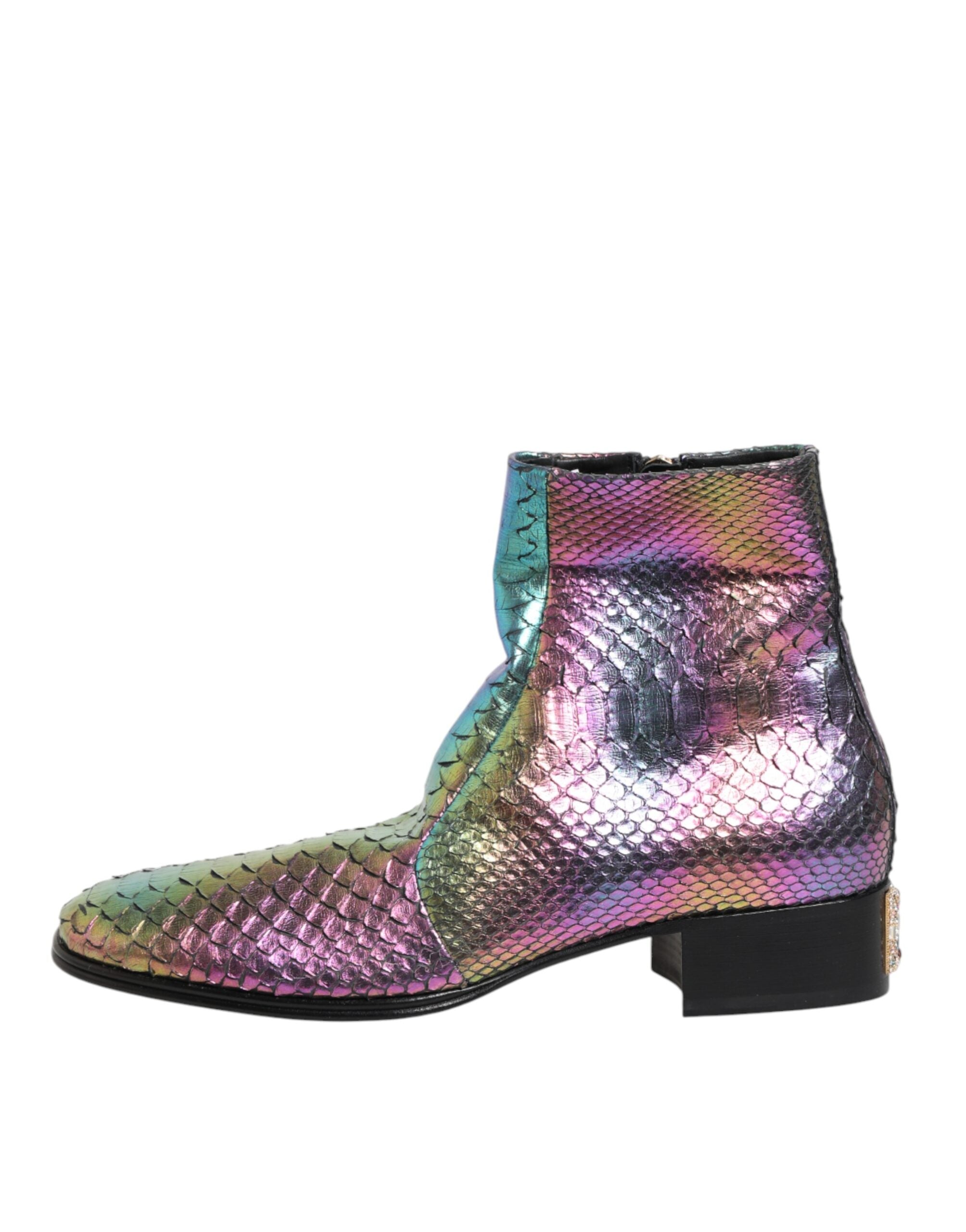 Dolce & Gabbana Multicolor Chelsea Short Ankle Boots Men's Shoes