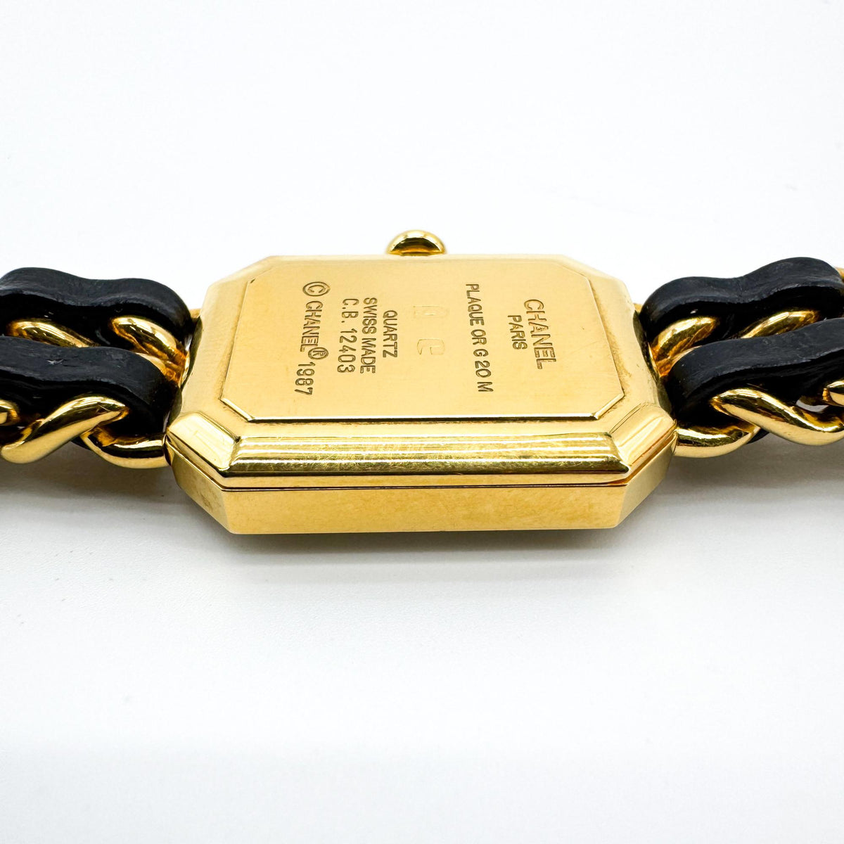 Chanel Premiere Rock Quartz Plated Metal And Leather Watch (Pre-Owned)