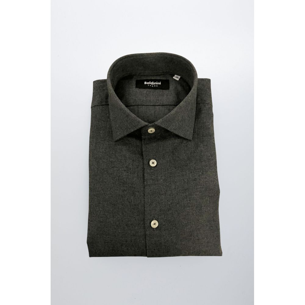 Baldinini Trend Gray Cotton Men Men's Shirt